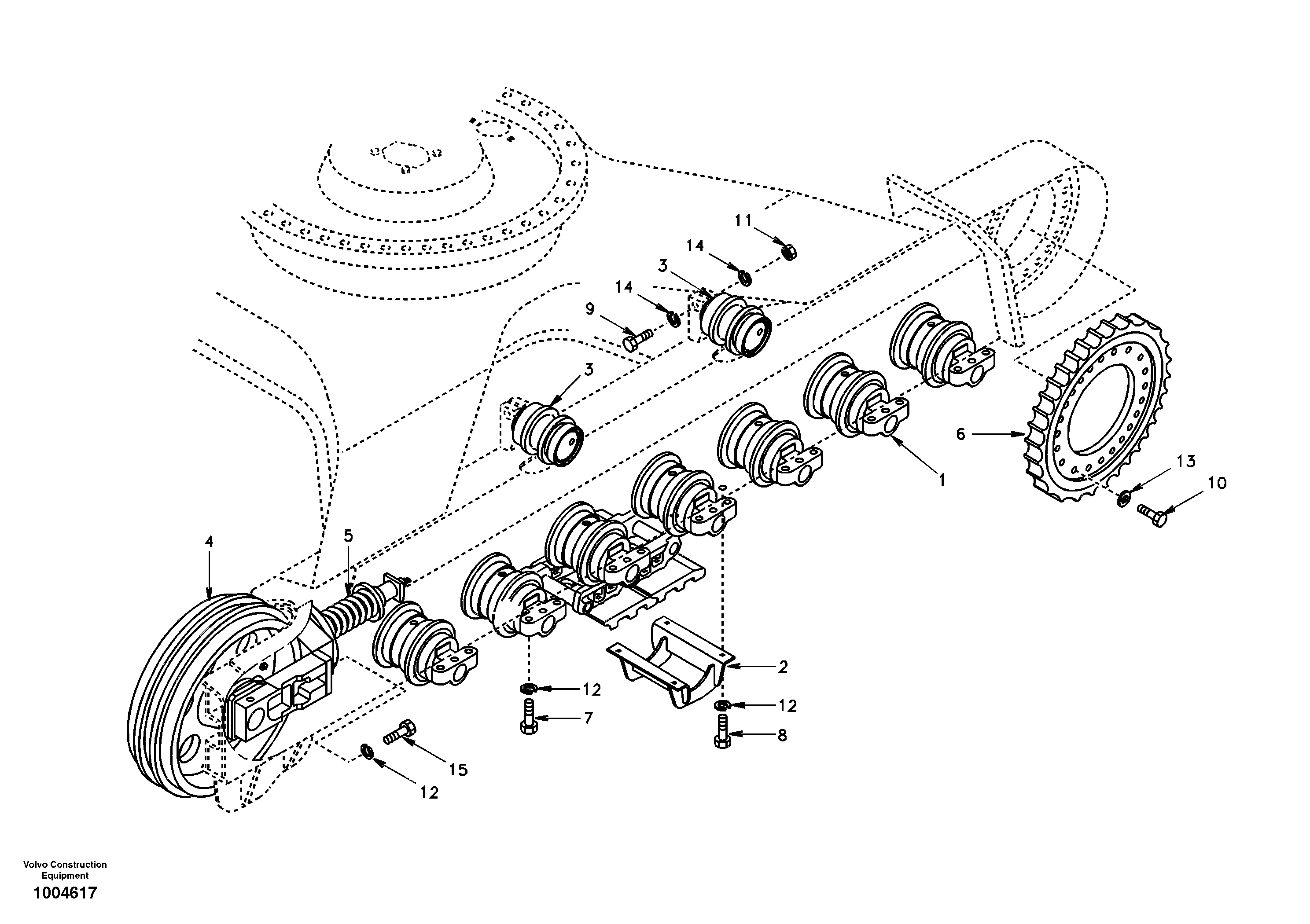 Undercarriage, components and track guards — volvo parts diagram