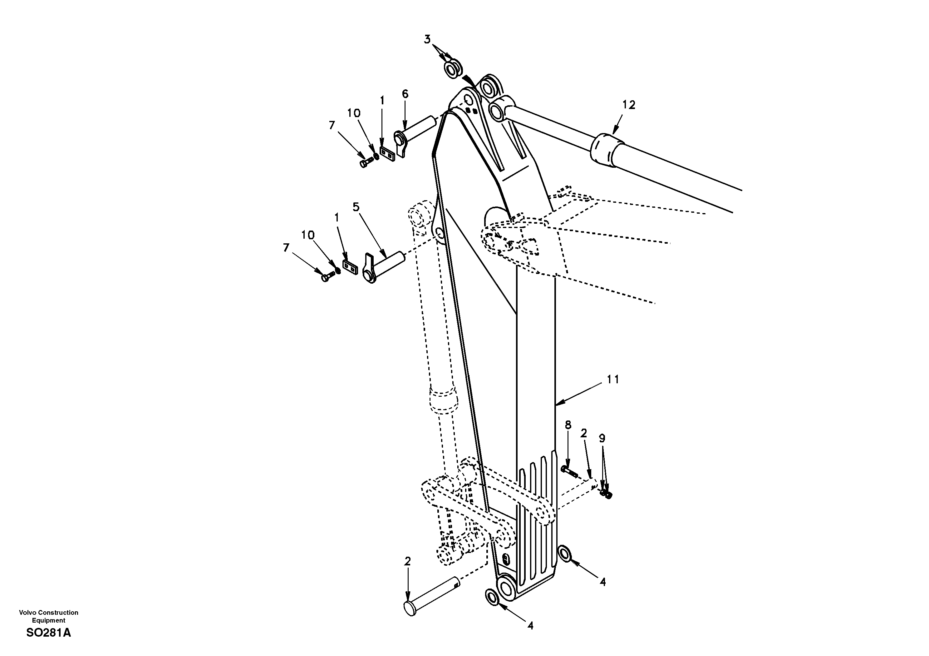 Links to dipper arm — volvo parts diagram