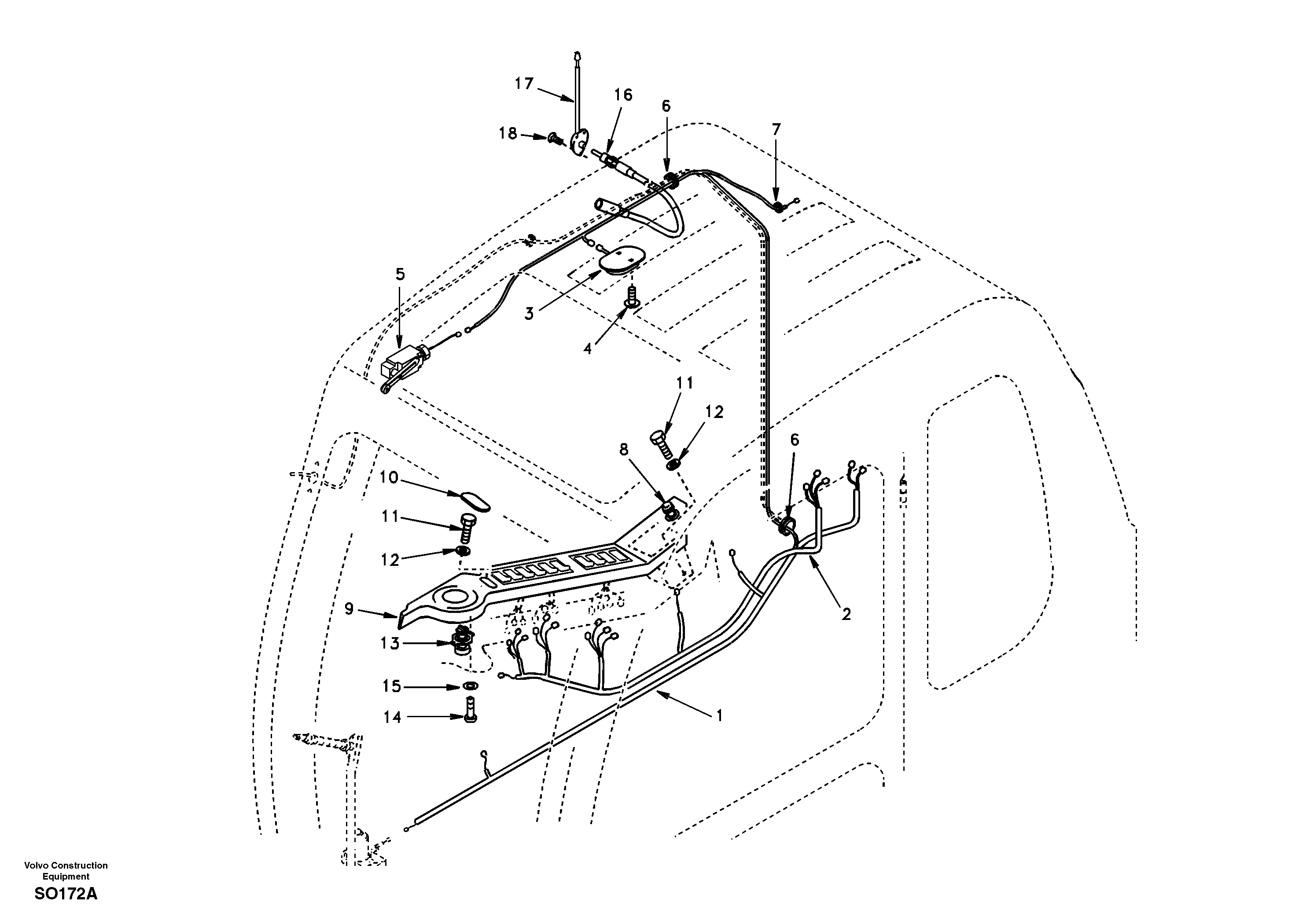 Cable harnesses, cab — volvo parts diagram