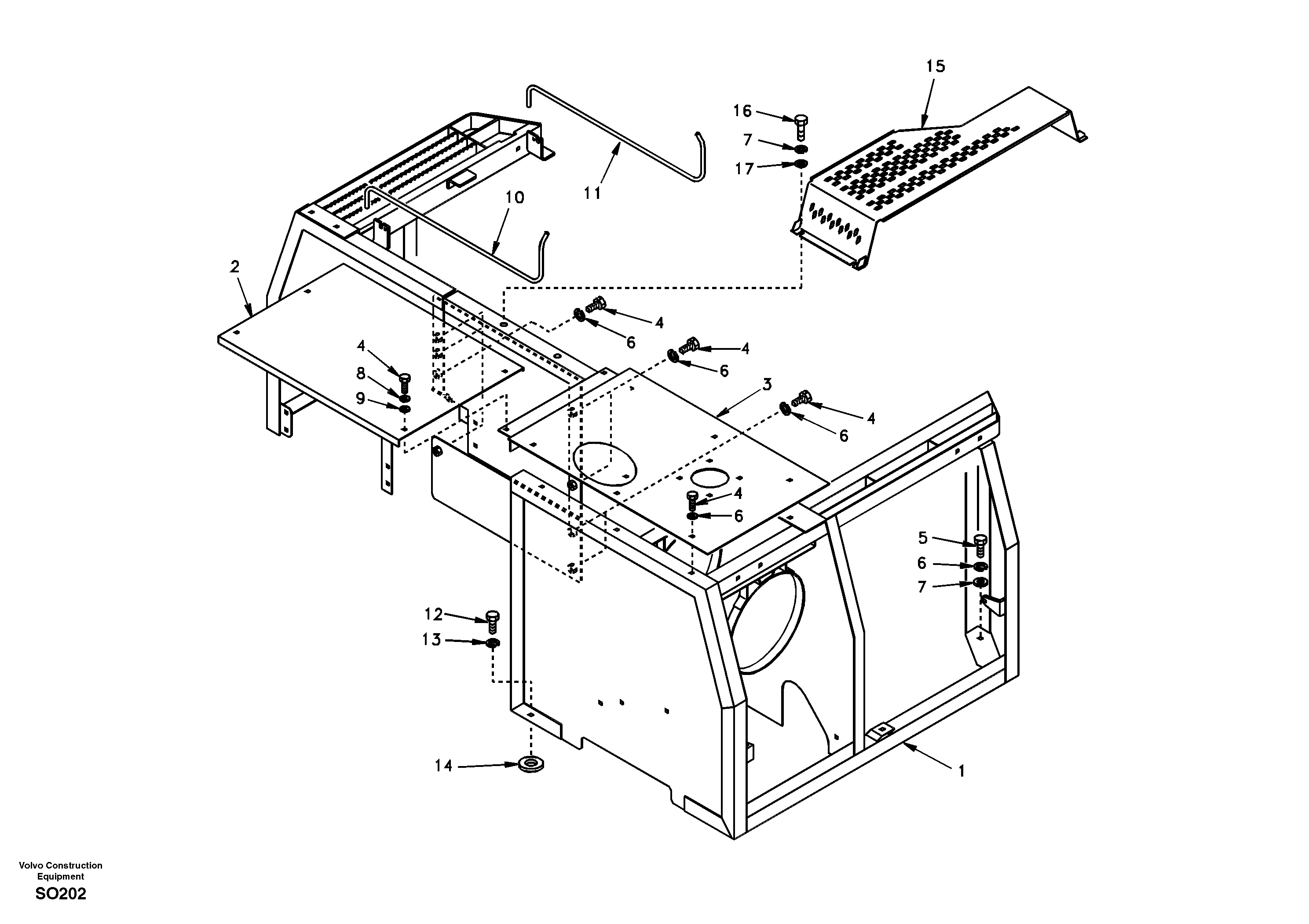 Cowl frame, cover and hood — volvo parts diagram