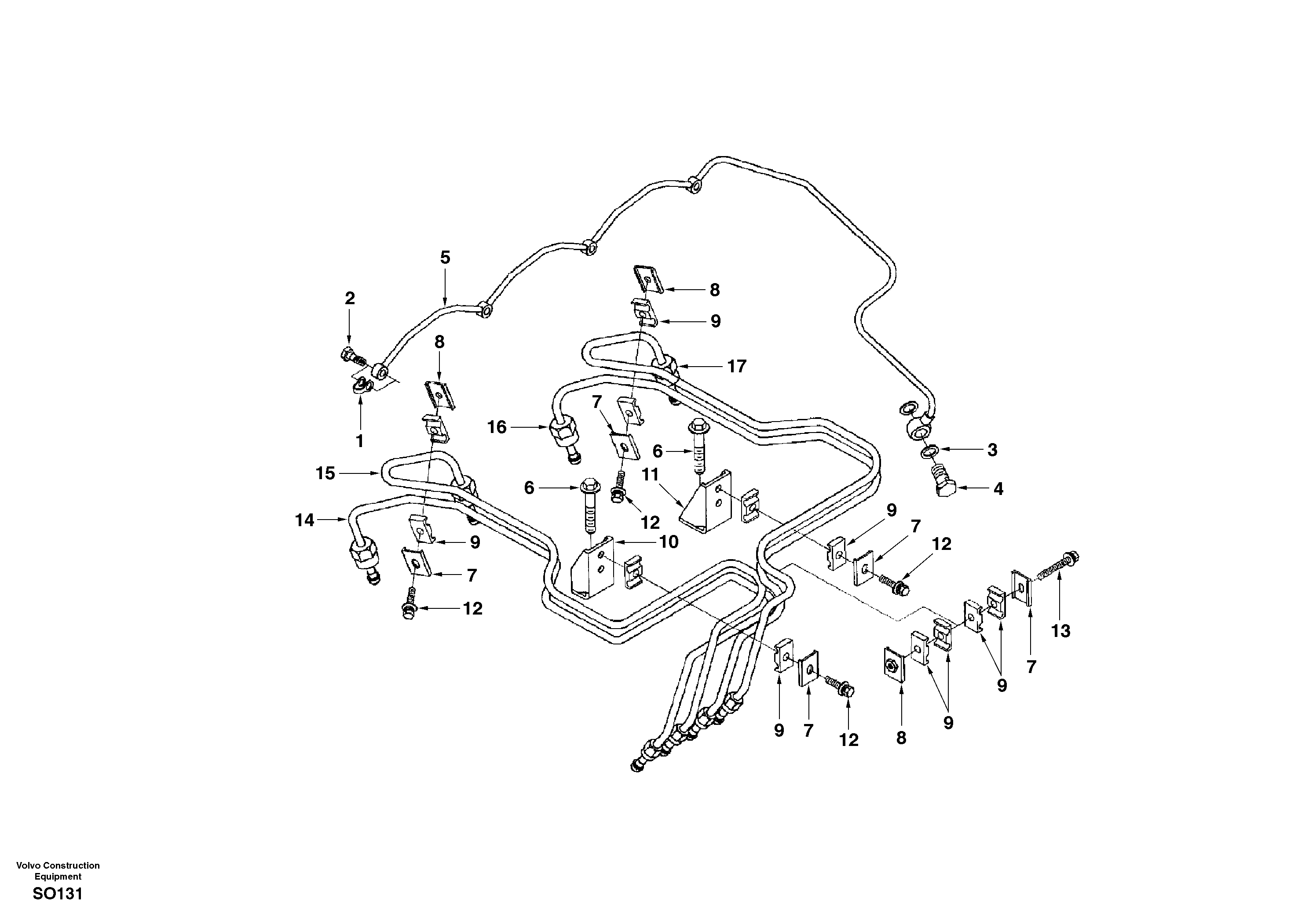 Fuel pipes-injector — volvo parts diagram