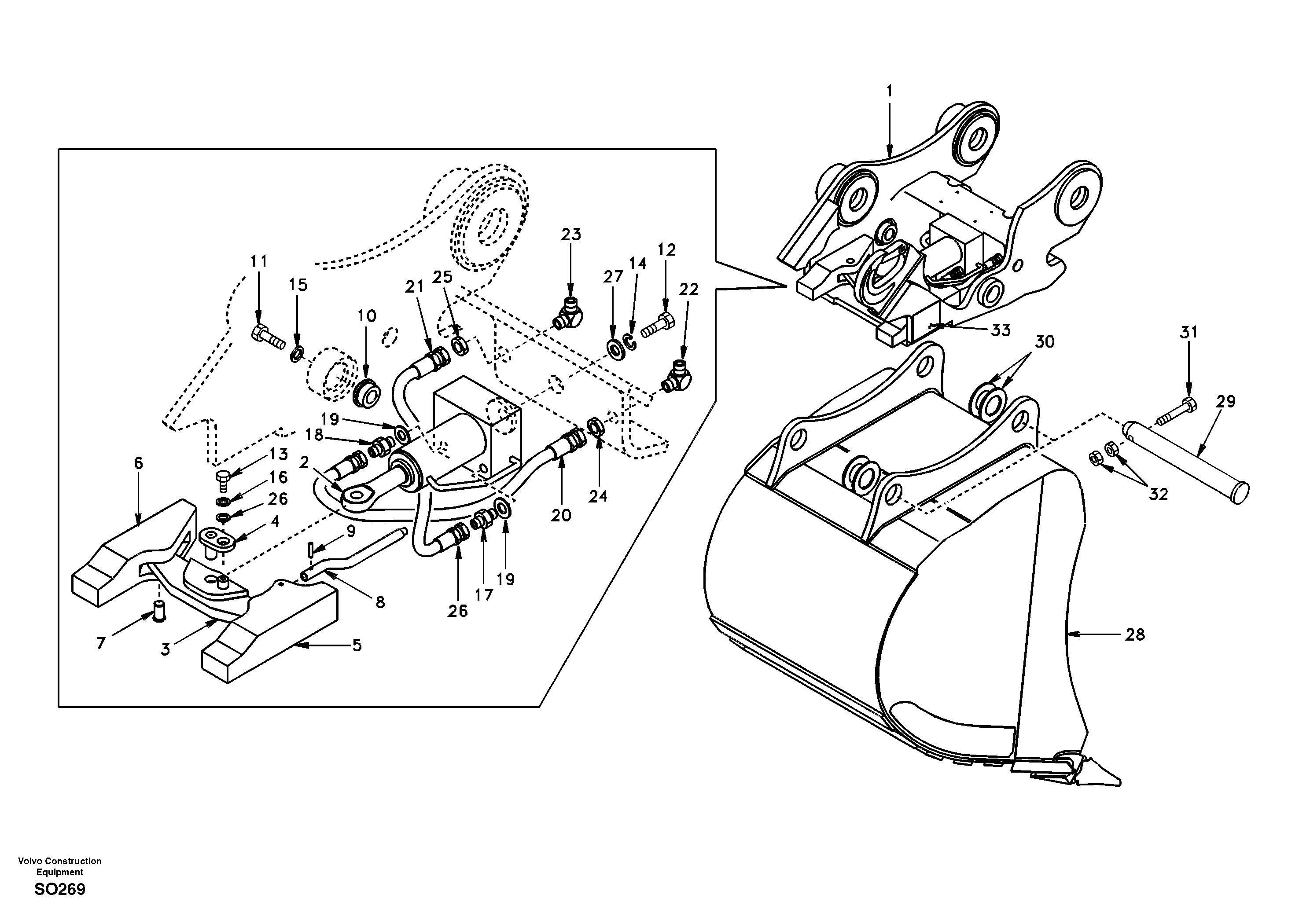 Attachment bracket, quickfit — volvo parts diagram