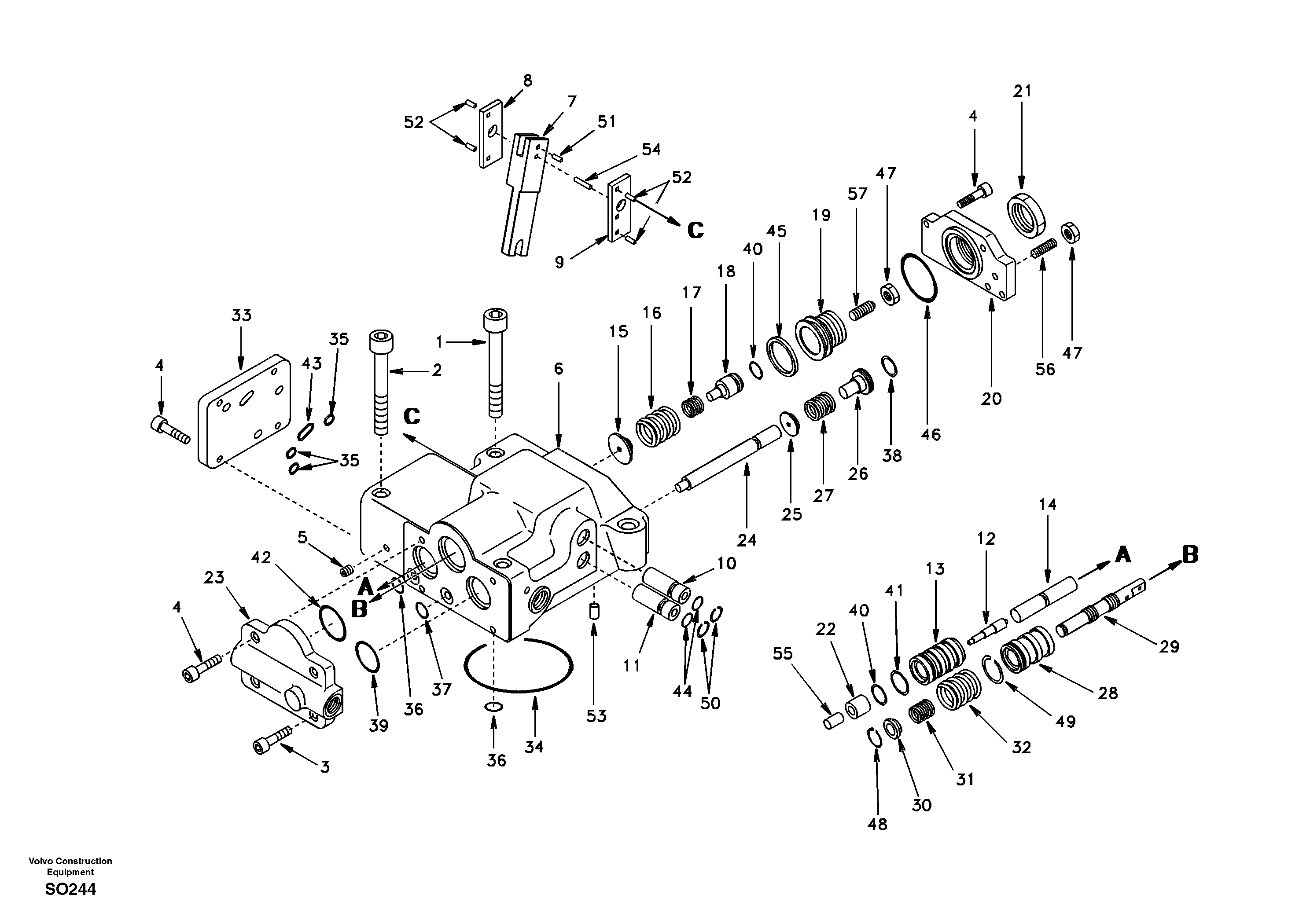 Regulator, hydraulic pump — volvo parts diagram