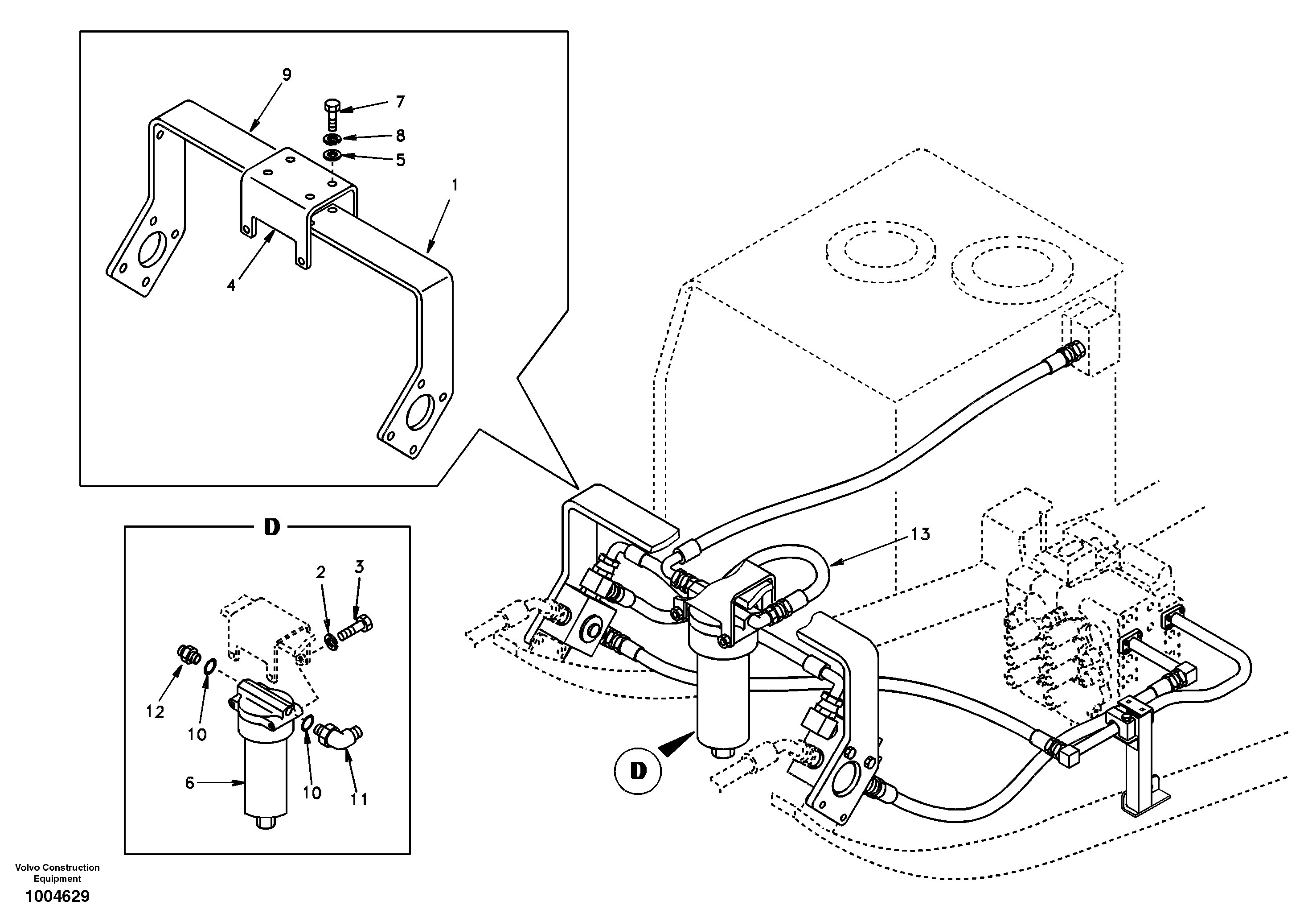 Working hydraulic, hammer and shear for return filter — volvo parts diagram