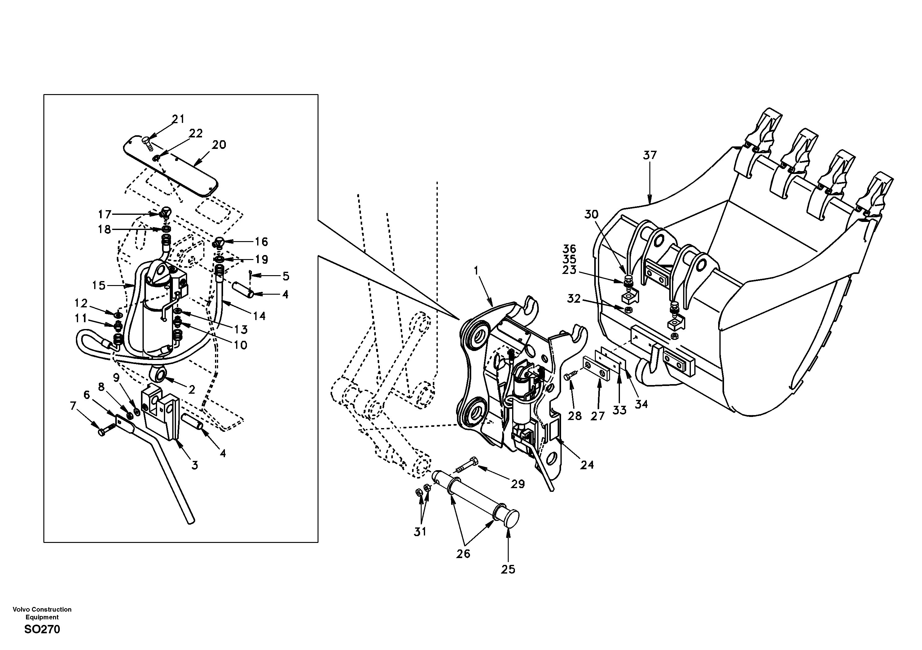 Attachment bracket, quickfit — volvo parts diagram