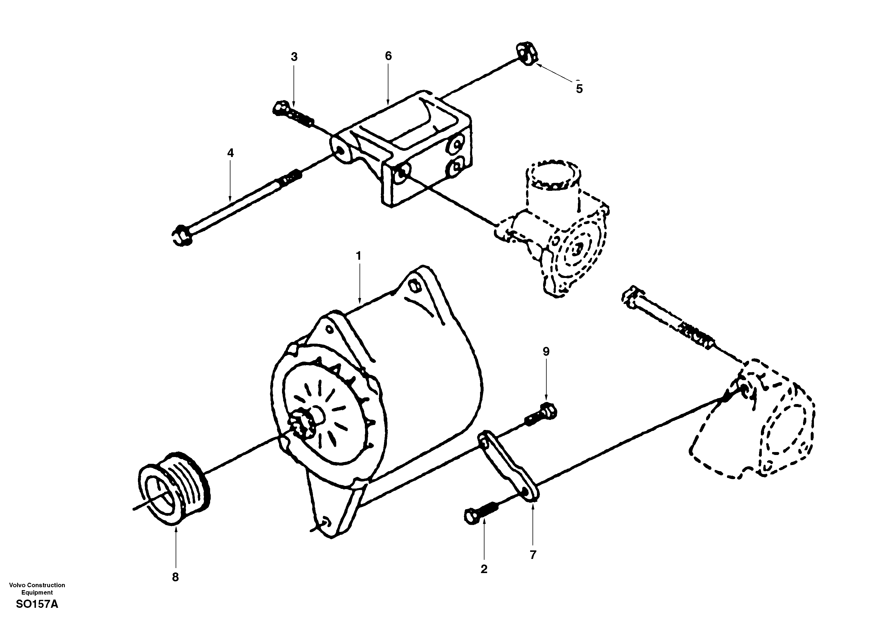 Alternator with assembling details — volvo parts diagram