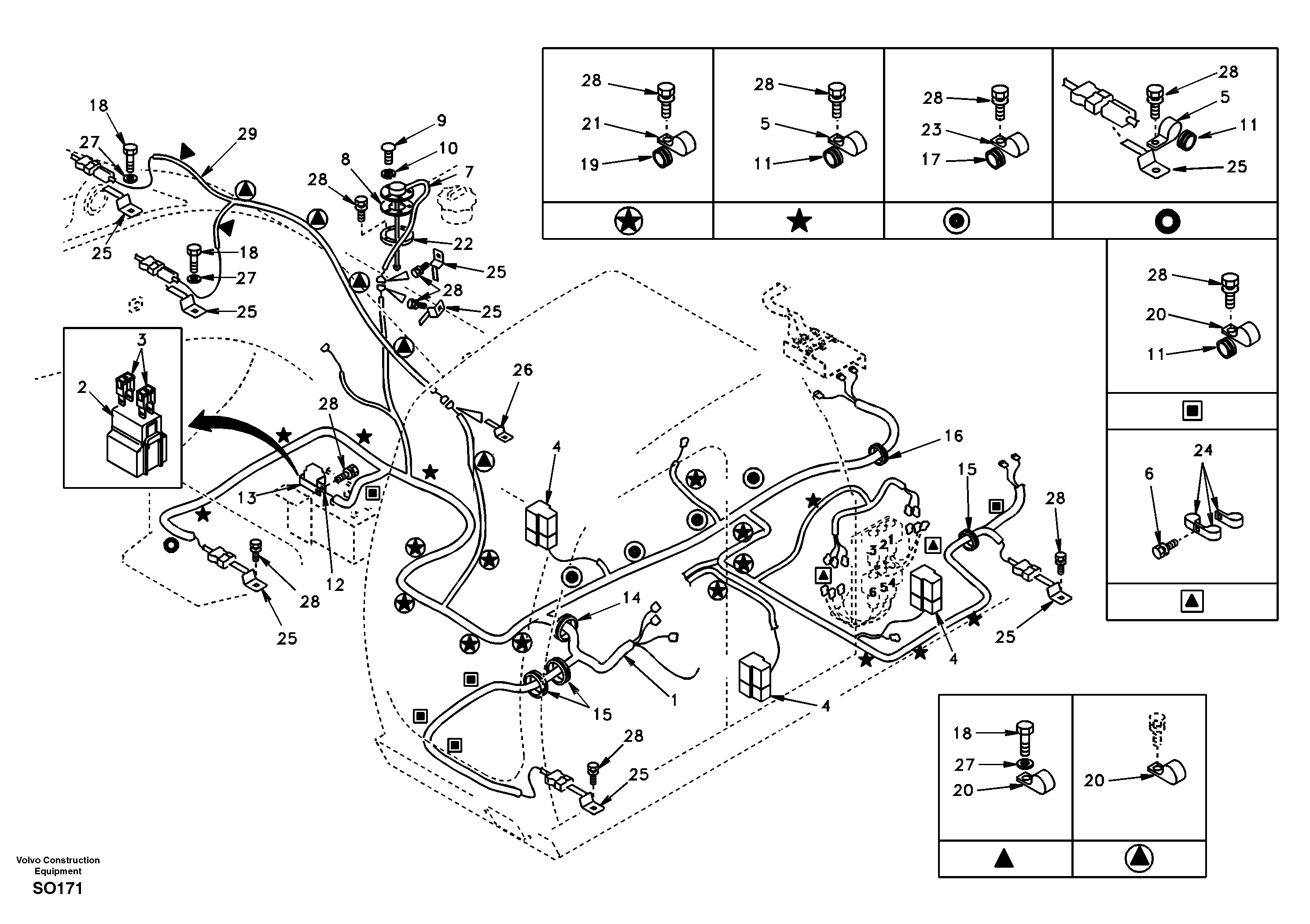 Cable and wire harness, main — volvo parts diagram