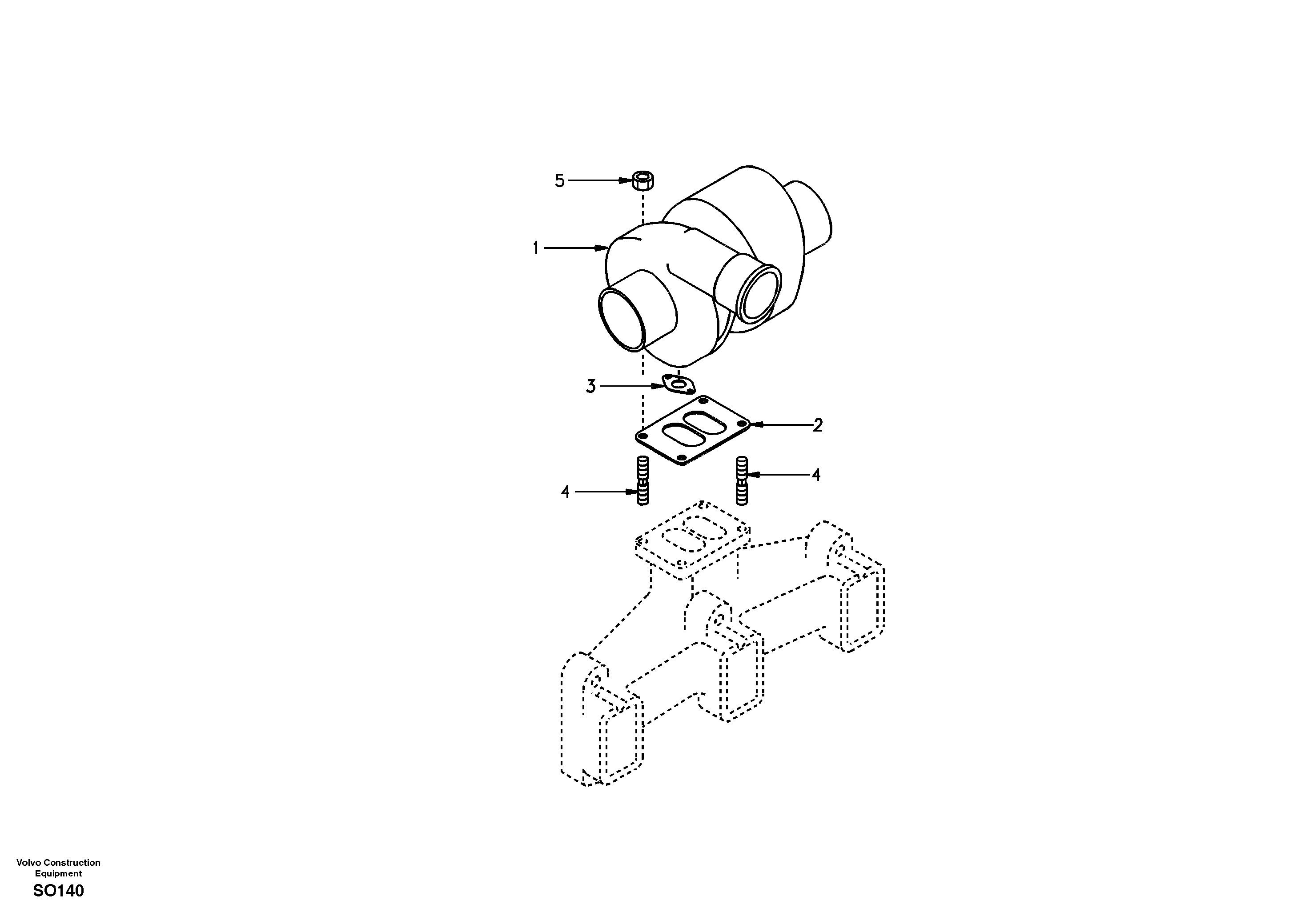 Turbocharger with fitting parts — volvo parts diagram