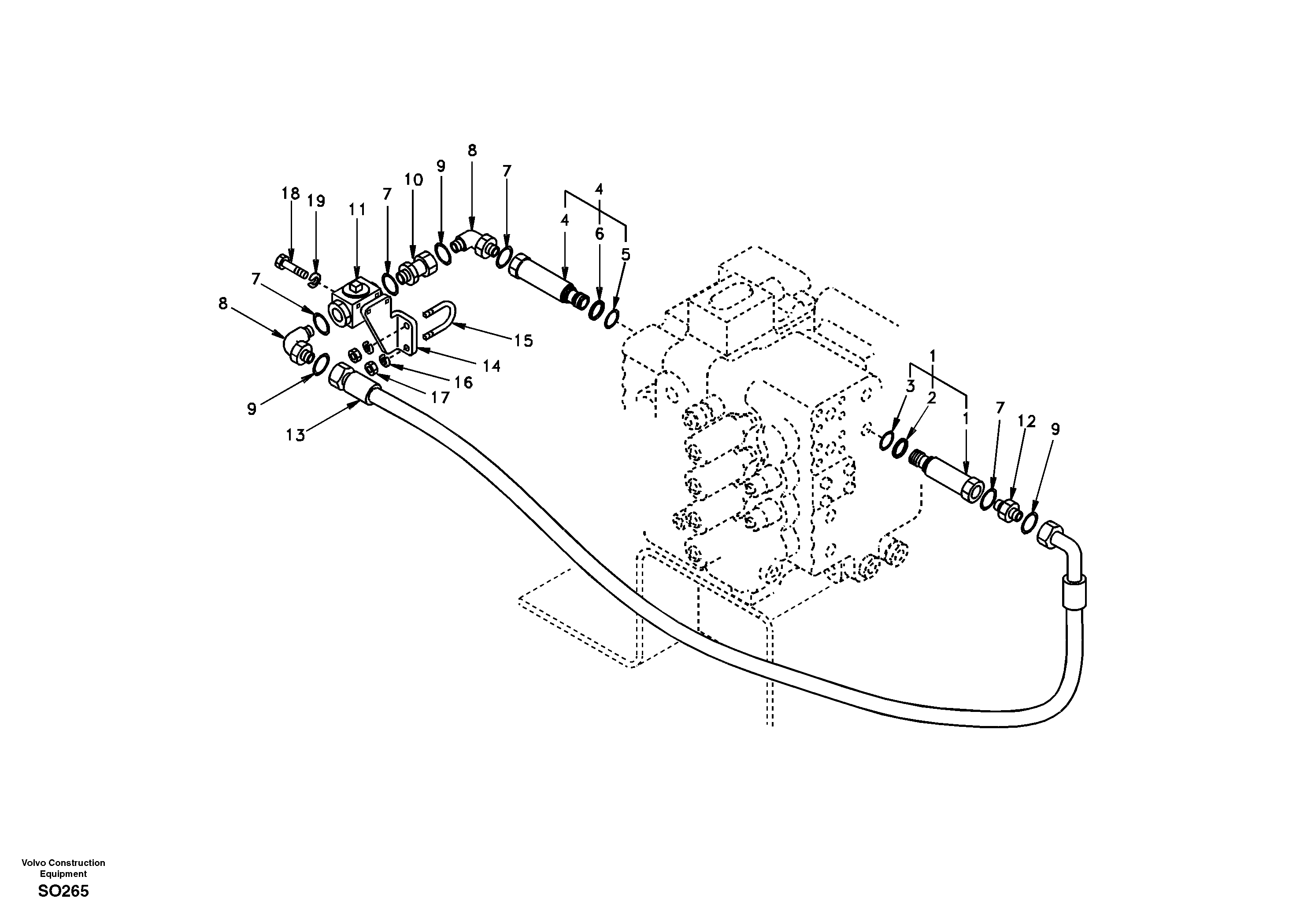 Working hydraulic, hammer and shear for 2nd pump flow — volvo parts diagram