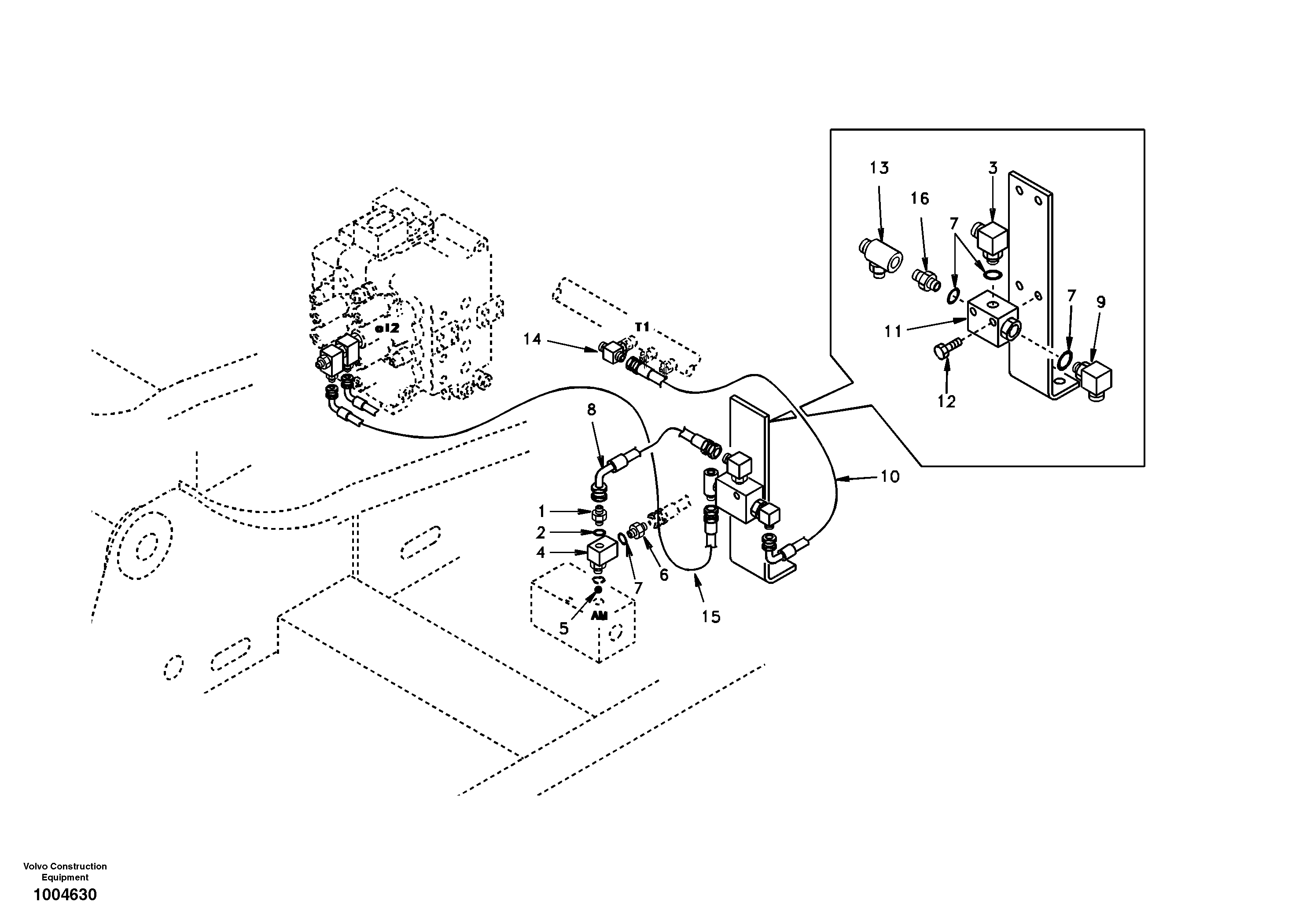 Working hydraulic, hammer and shear for 2nd pump flow — volvo parts diagram