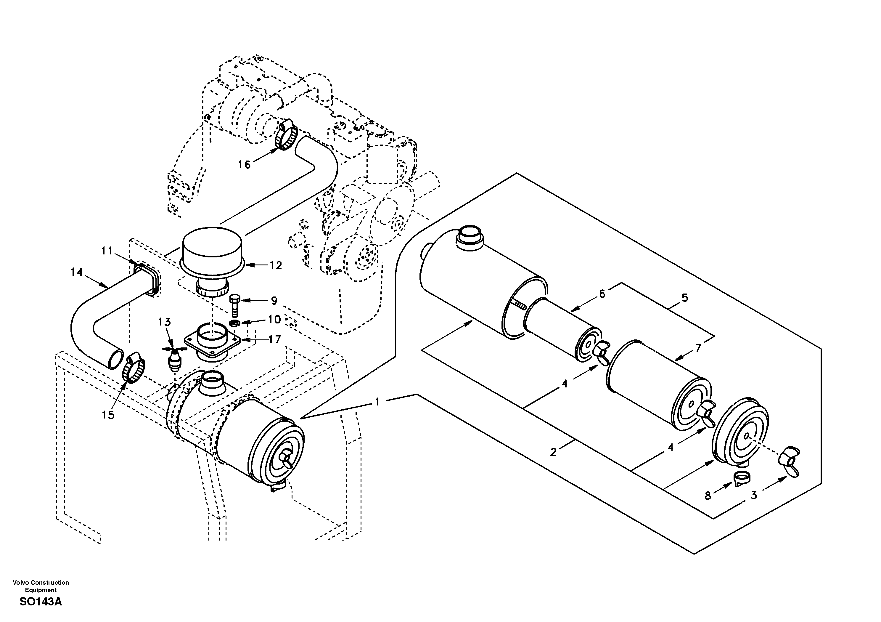 Inlet system, pre-cleaner — volvo parts diagram