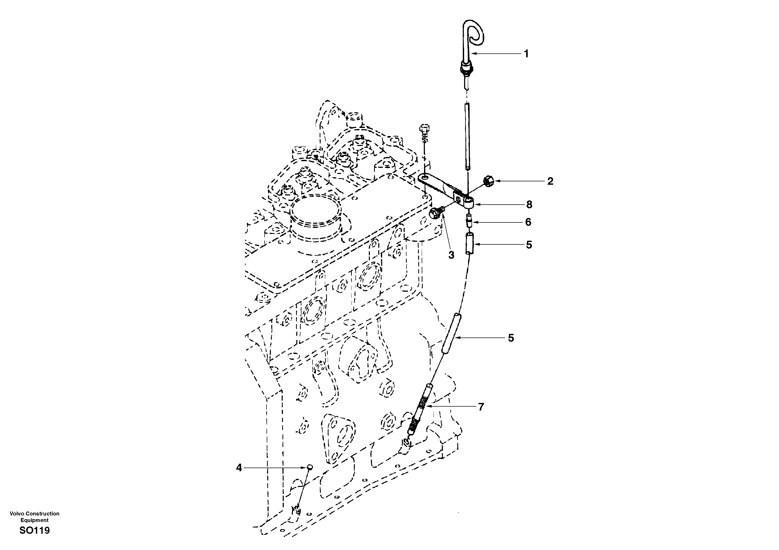 Oil dipstick — volvo parts diagram