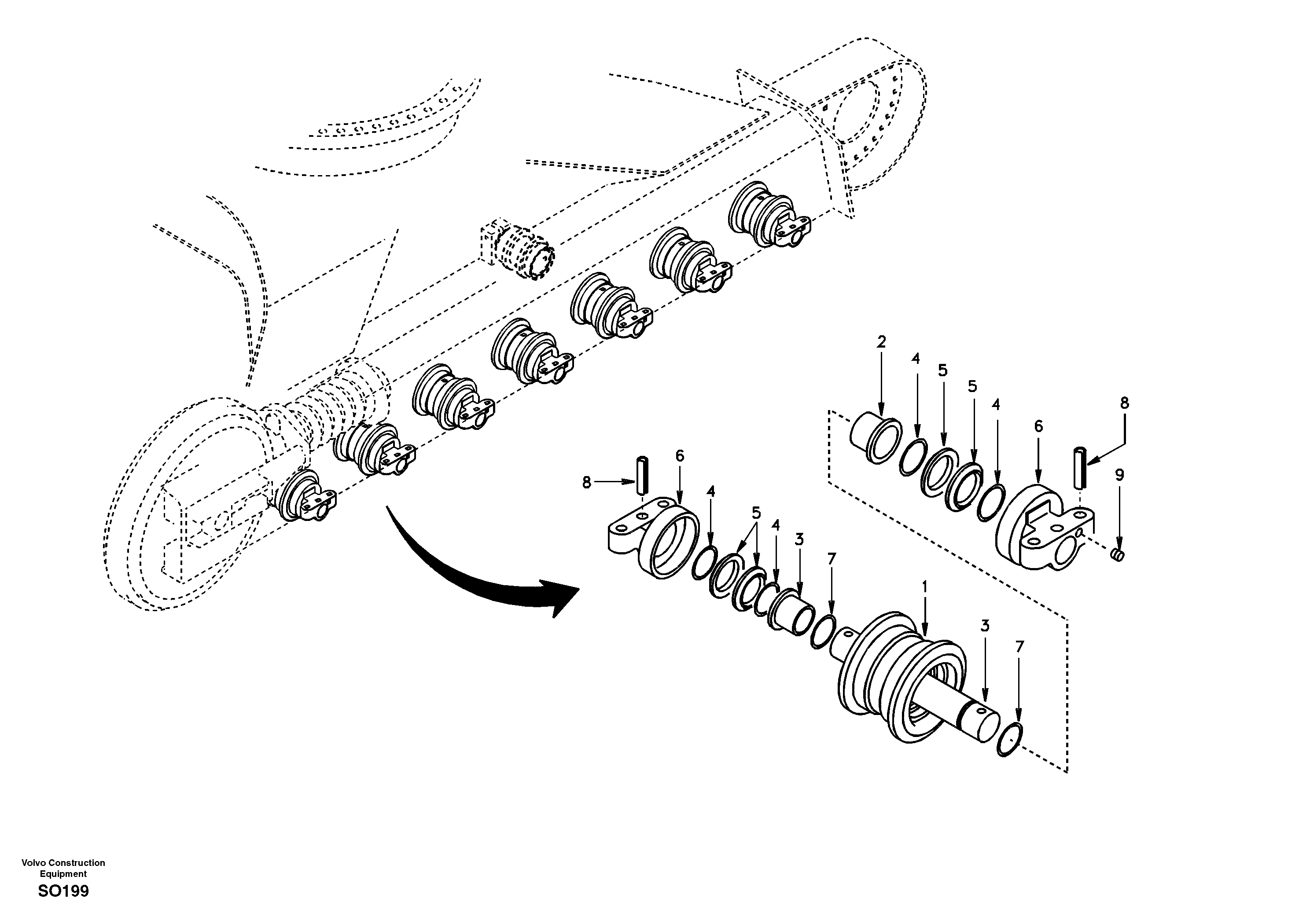 Bottom roller — volvo parts diagram