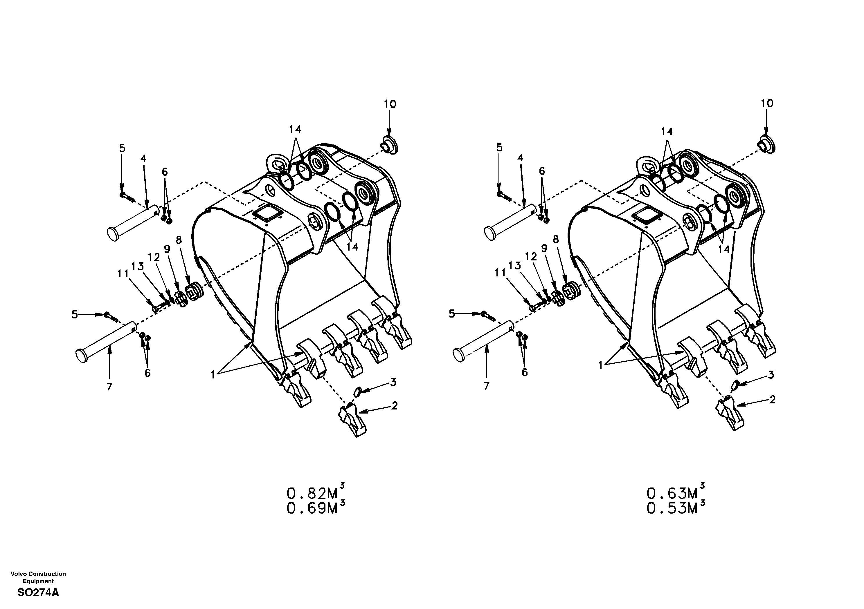 Bucket — volvo parts diagram