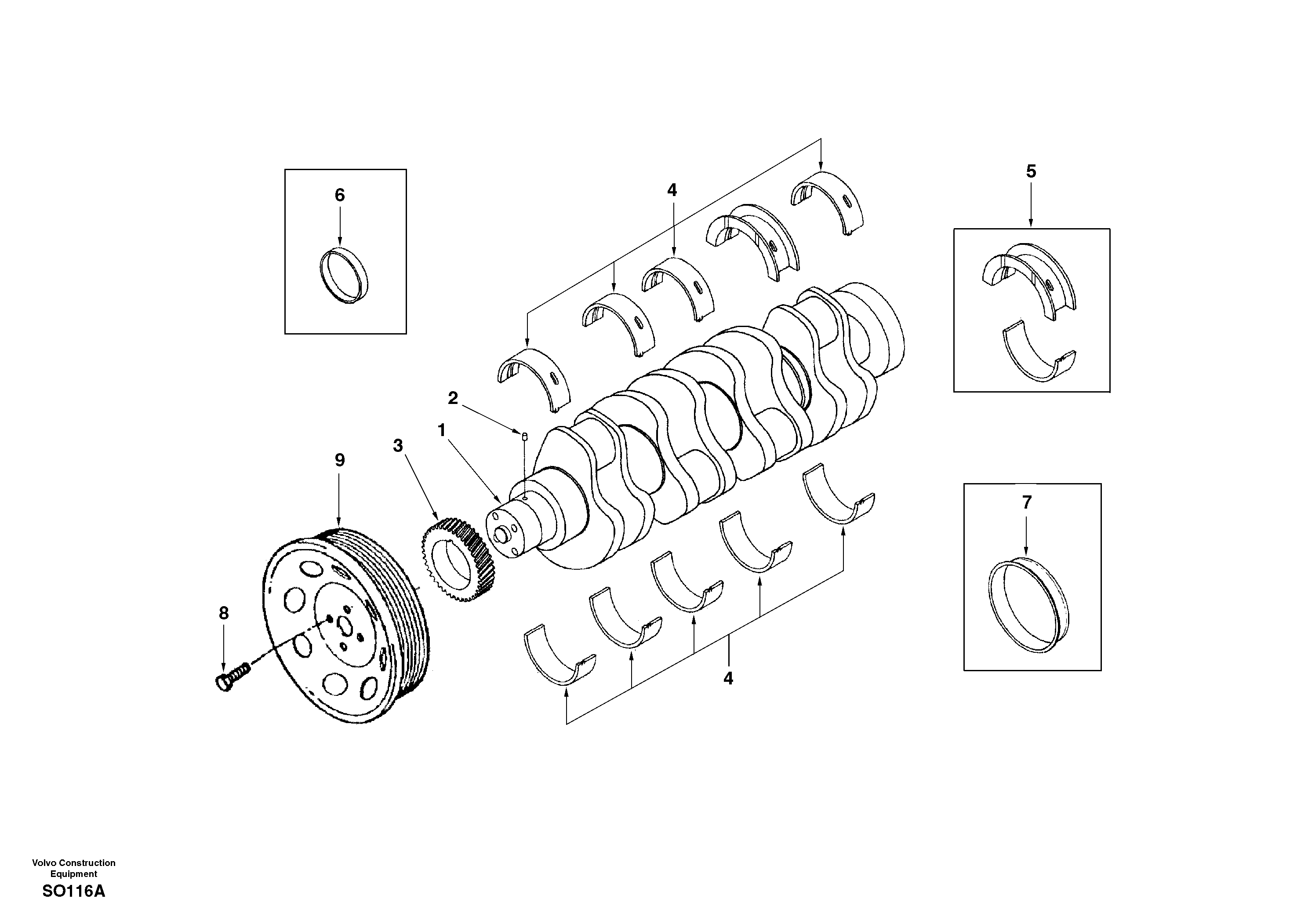 Crankshaft — volvo parts diagram