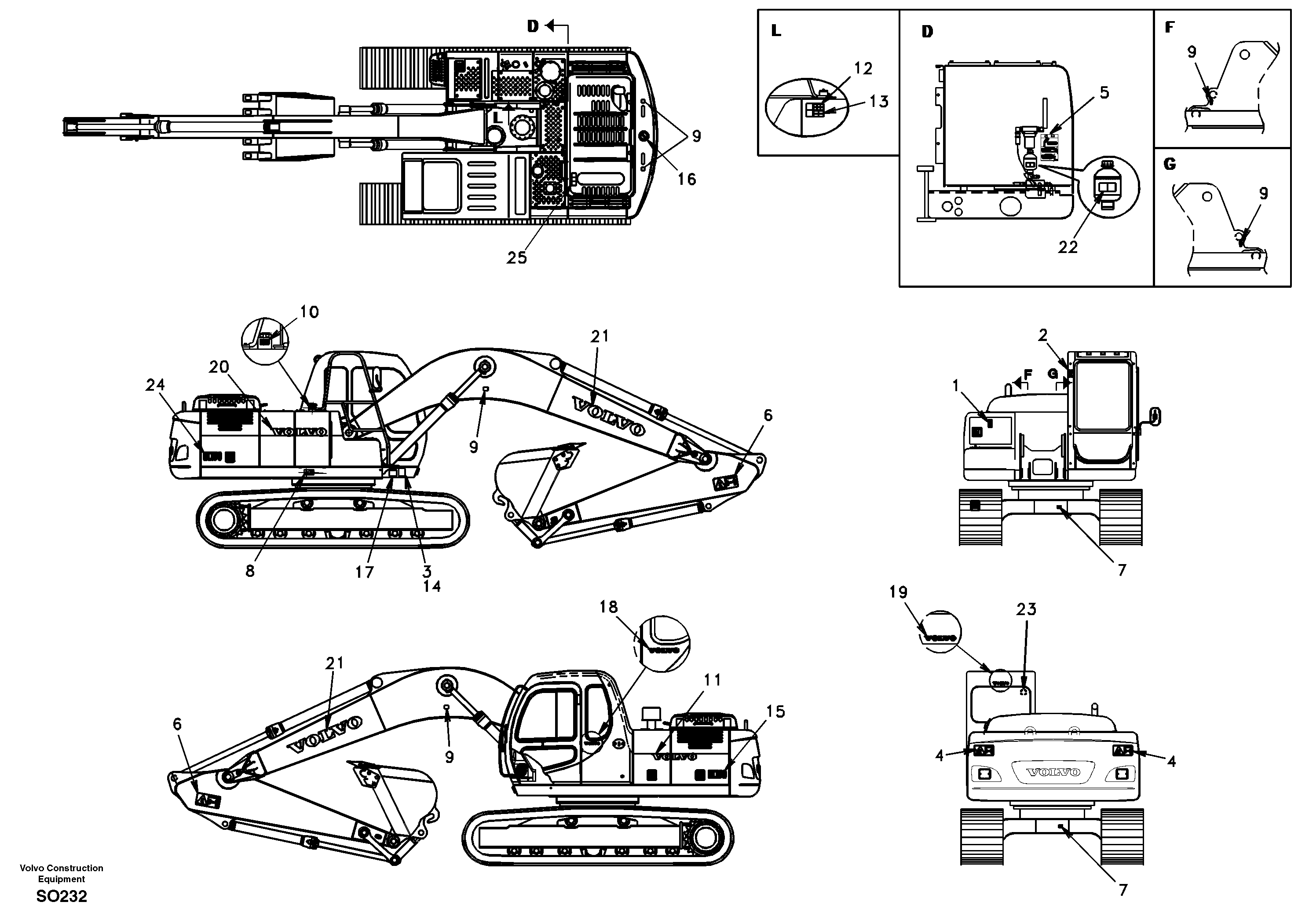 Decal, outer location — volvo parts diagram