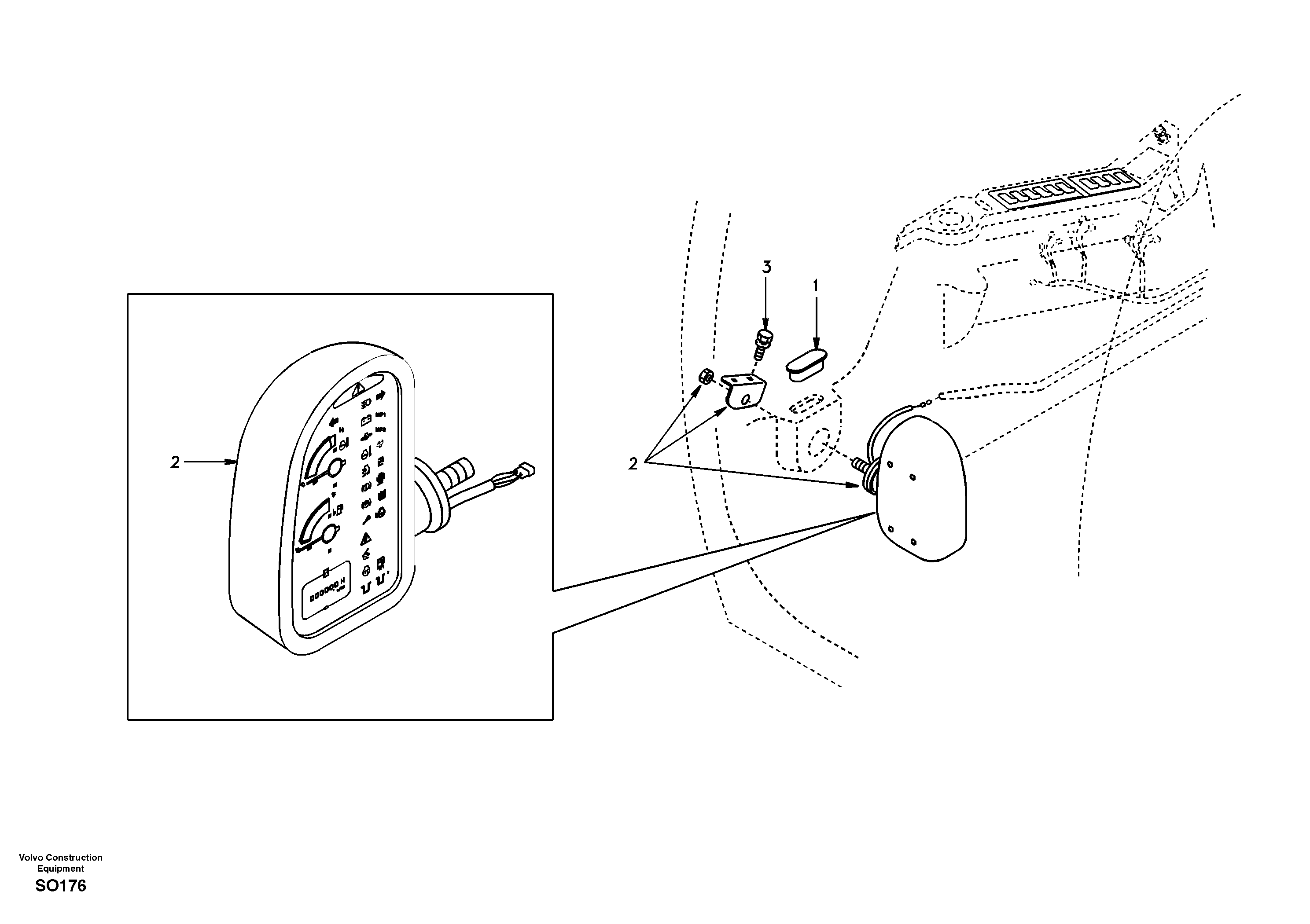 Instrument panel, warning unit and information unit — volvo parts diagram