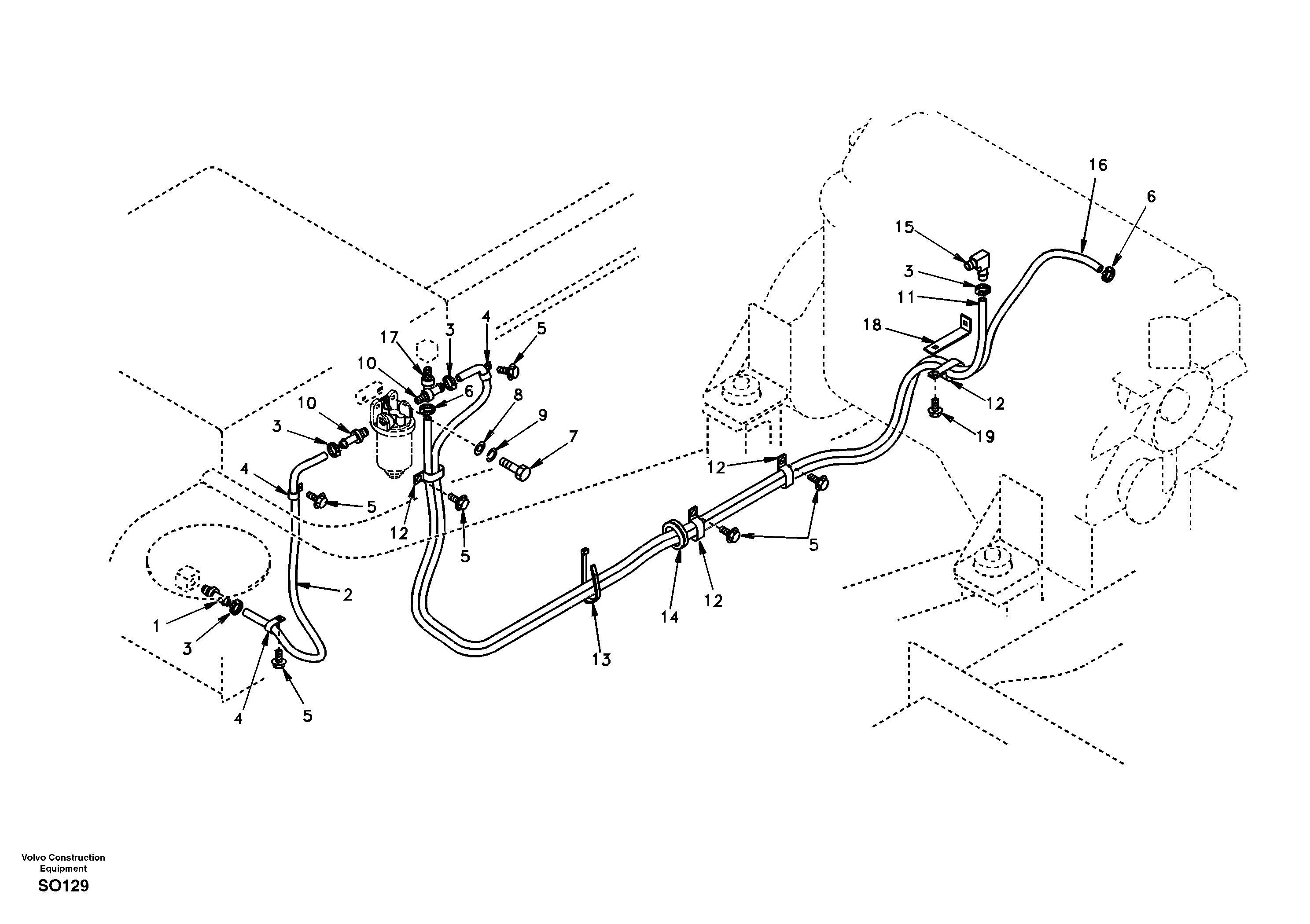 Fuel pipe - Fuel tank — volvo parts diagram