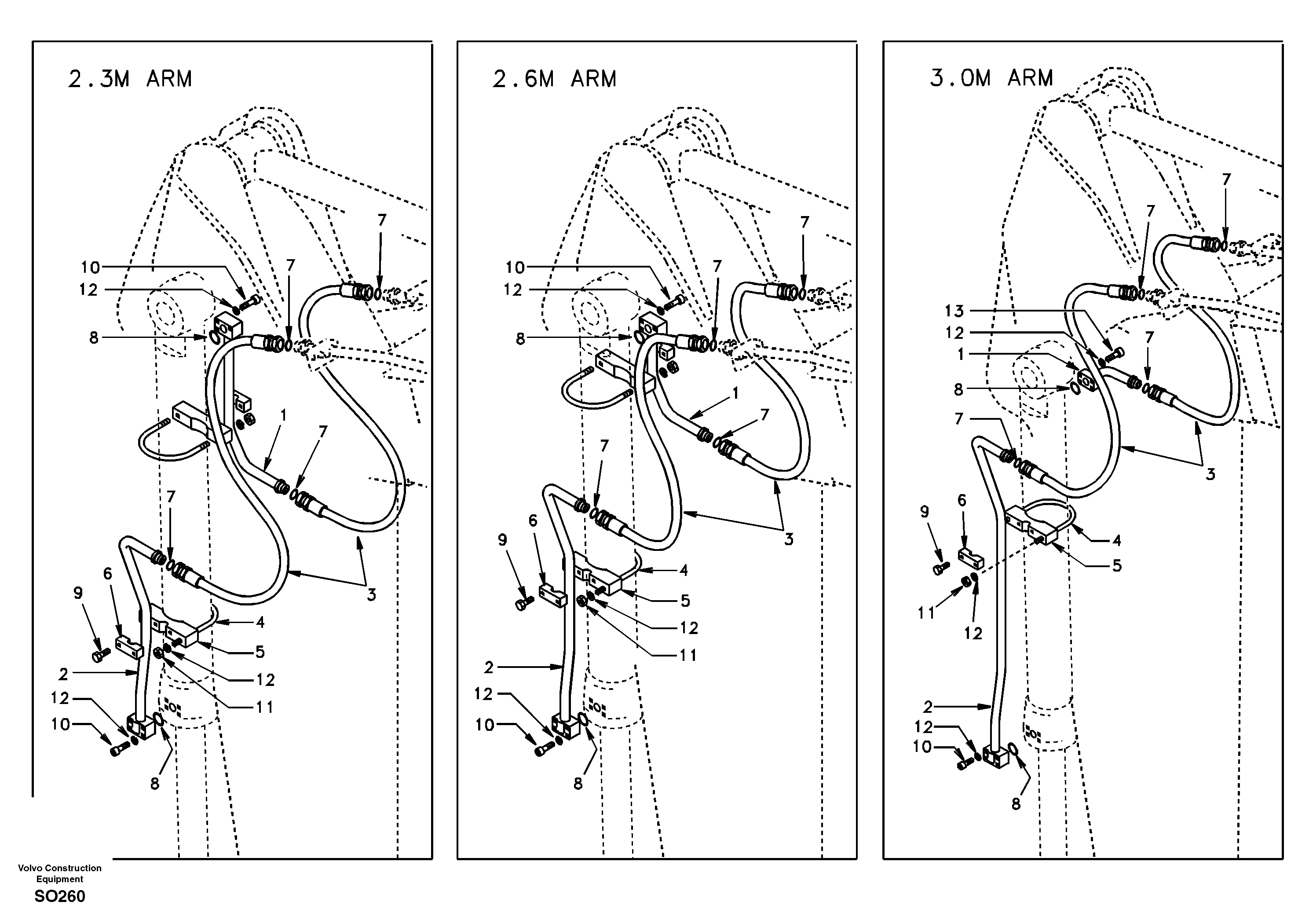 Working hydraulic, dipper arm — volvo parts diagram