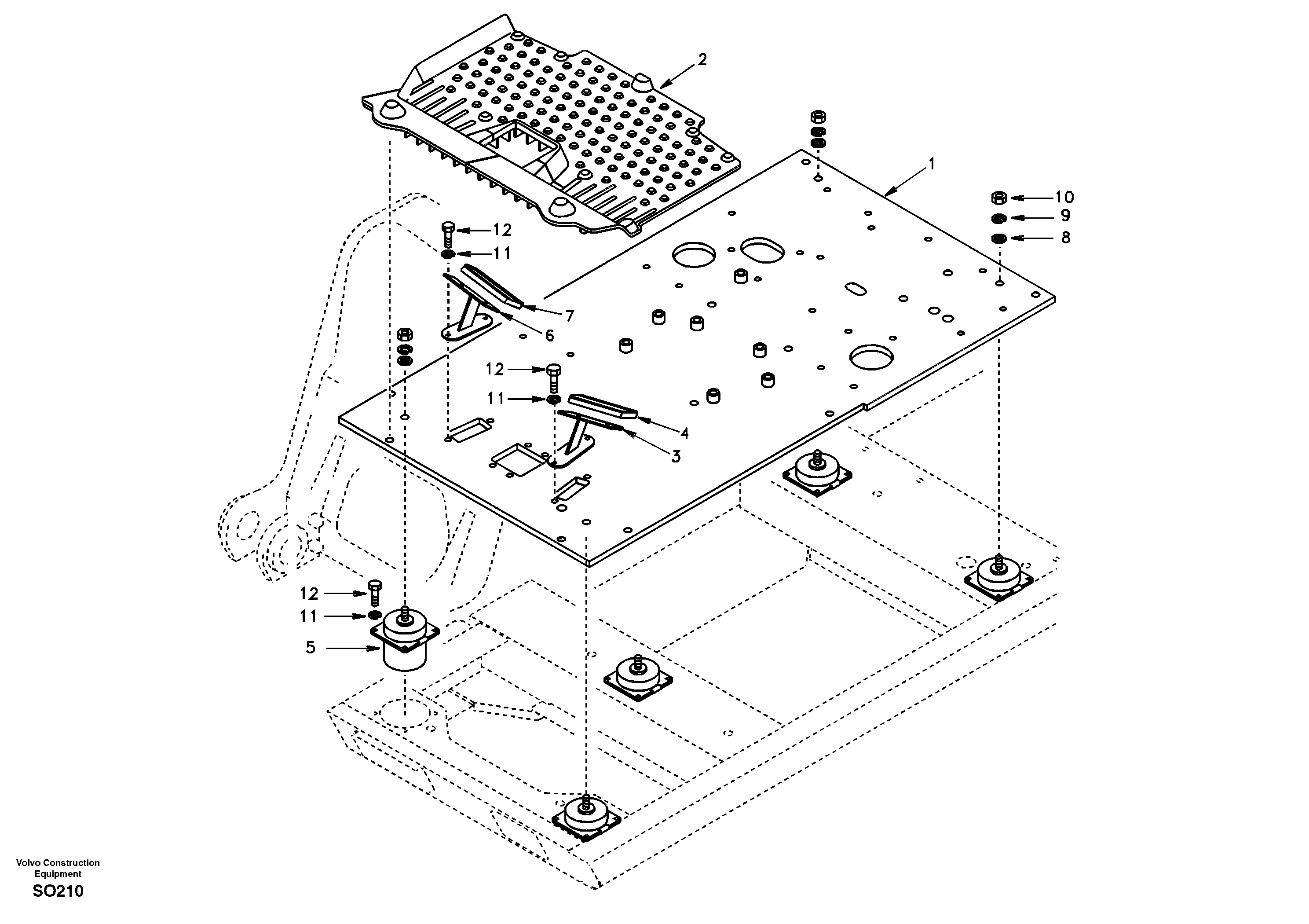 Cabin floor — volvo parts diagram