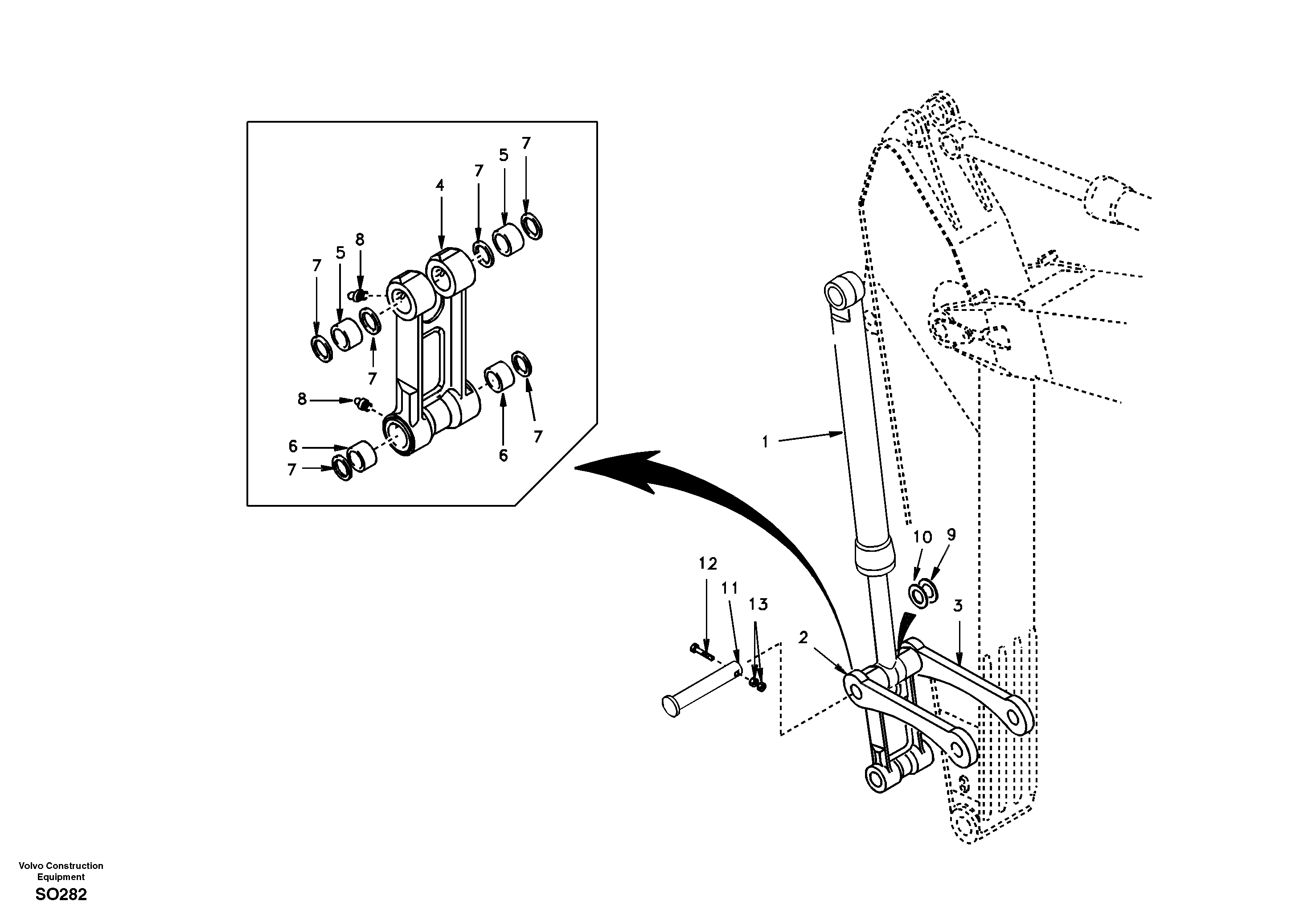 Links to dipper arm — volvo parts diagram