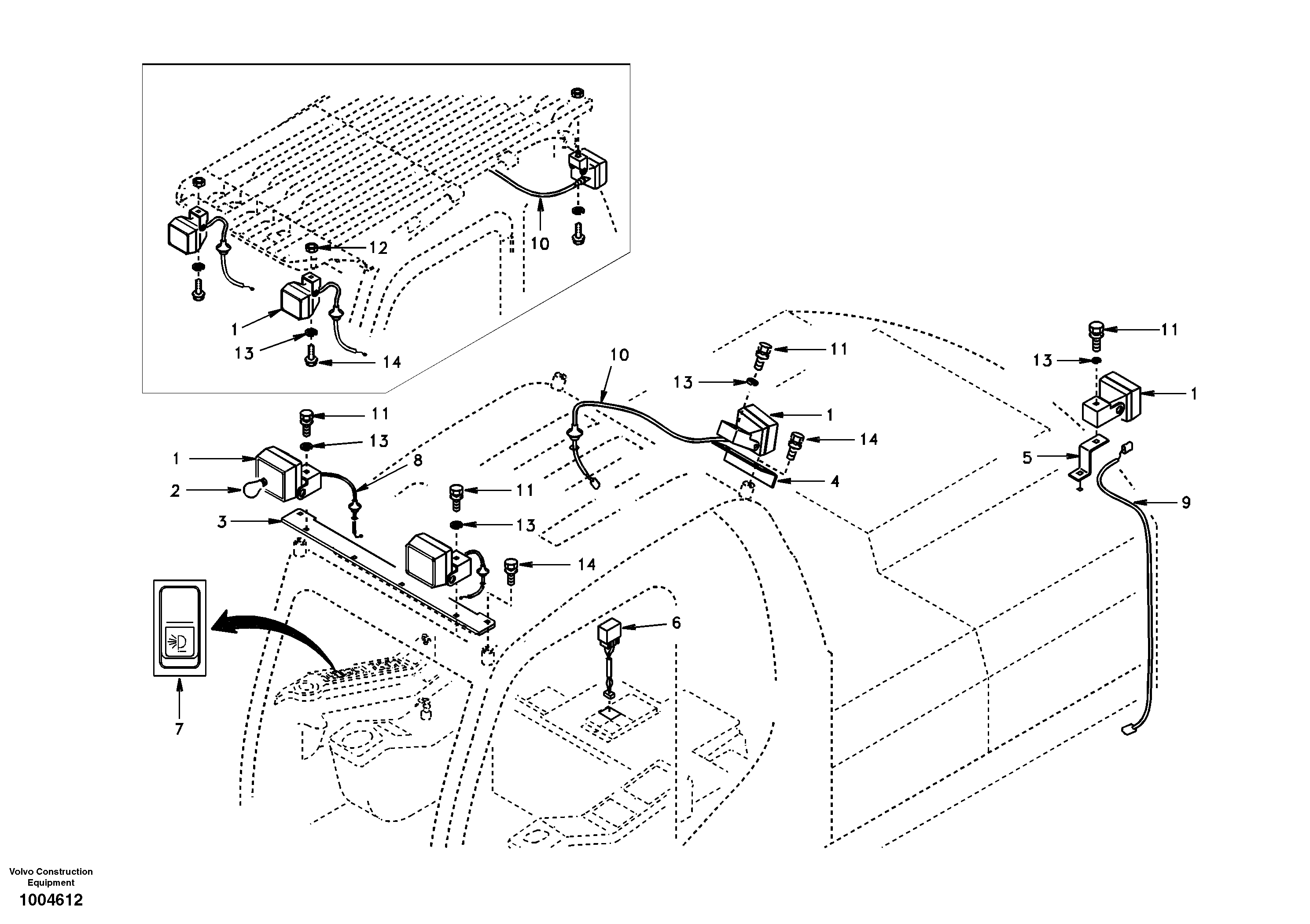 Work lights, extra — volvo parts diagram