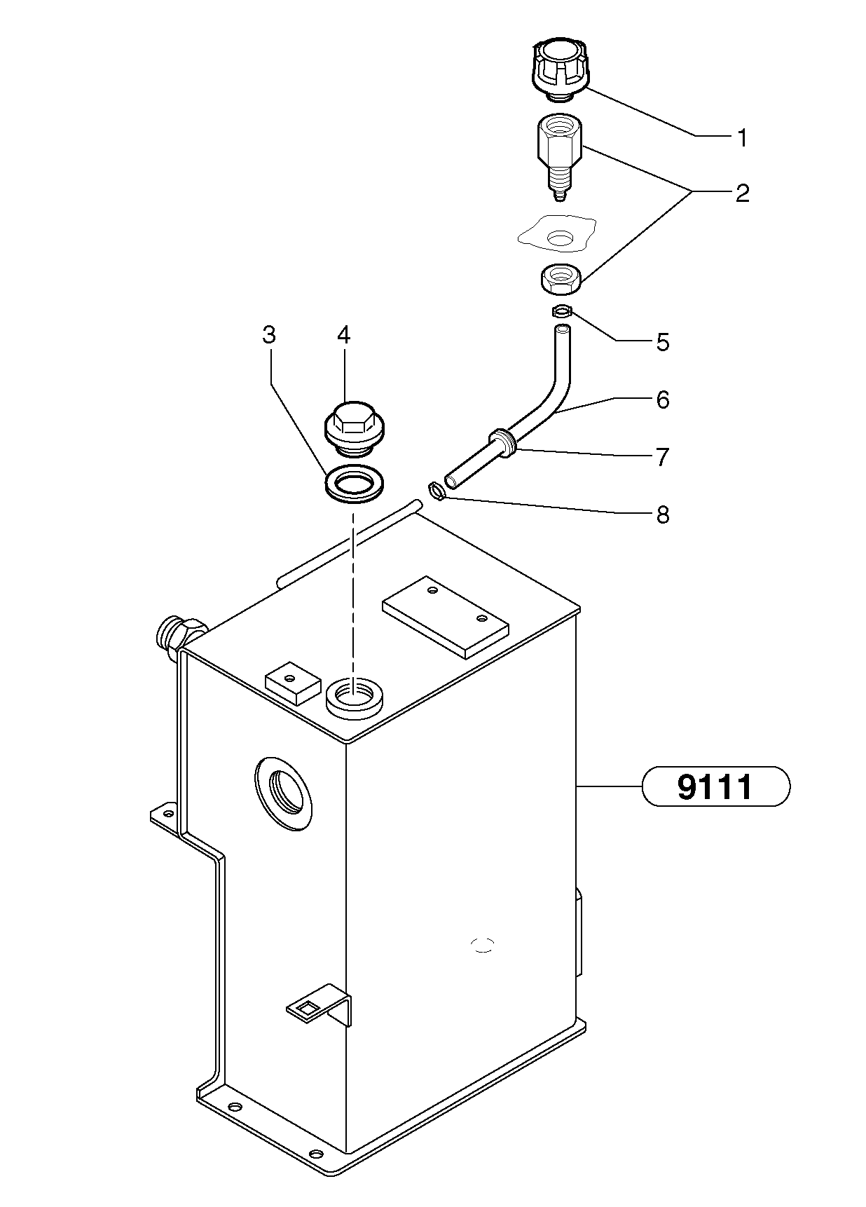 Lubrication oil filler and breather — volvo parts diagram