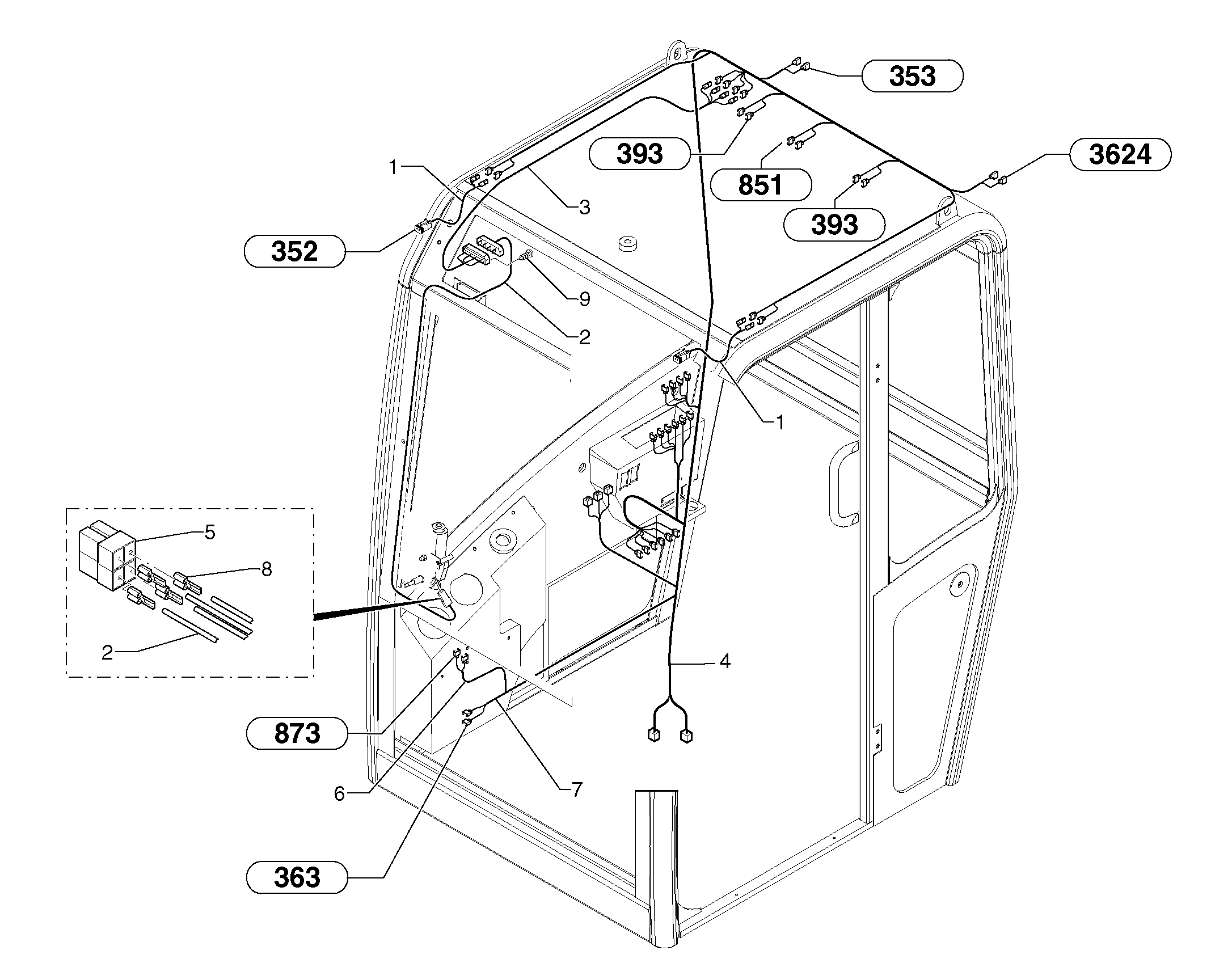 Electrical system / cab  CAB 20/01/001 - — volvo parts diagram