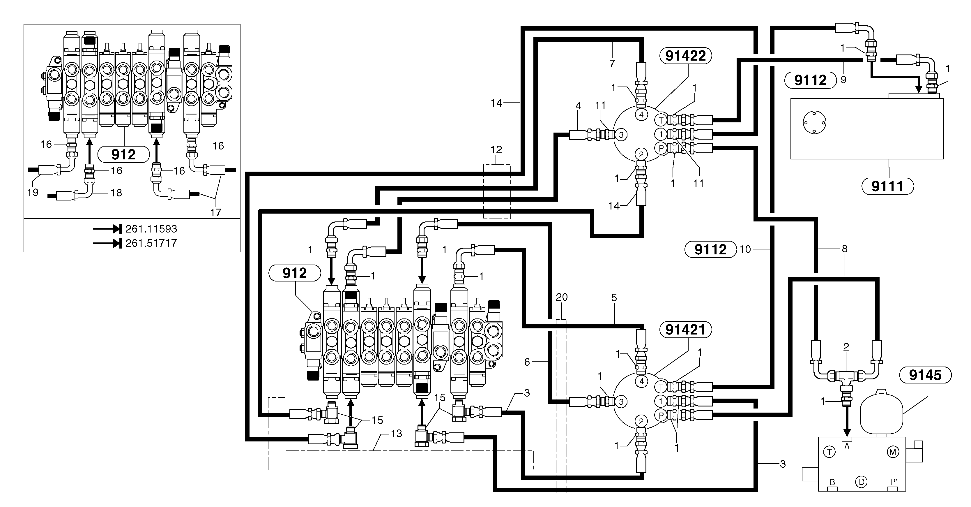 Hydr. circuit ( control's attachment ) — volvo parts diagram