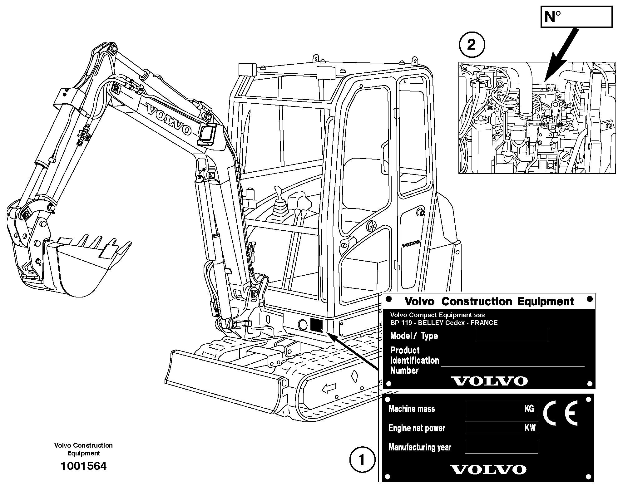Product sign plate — volvo parts diagram