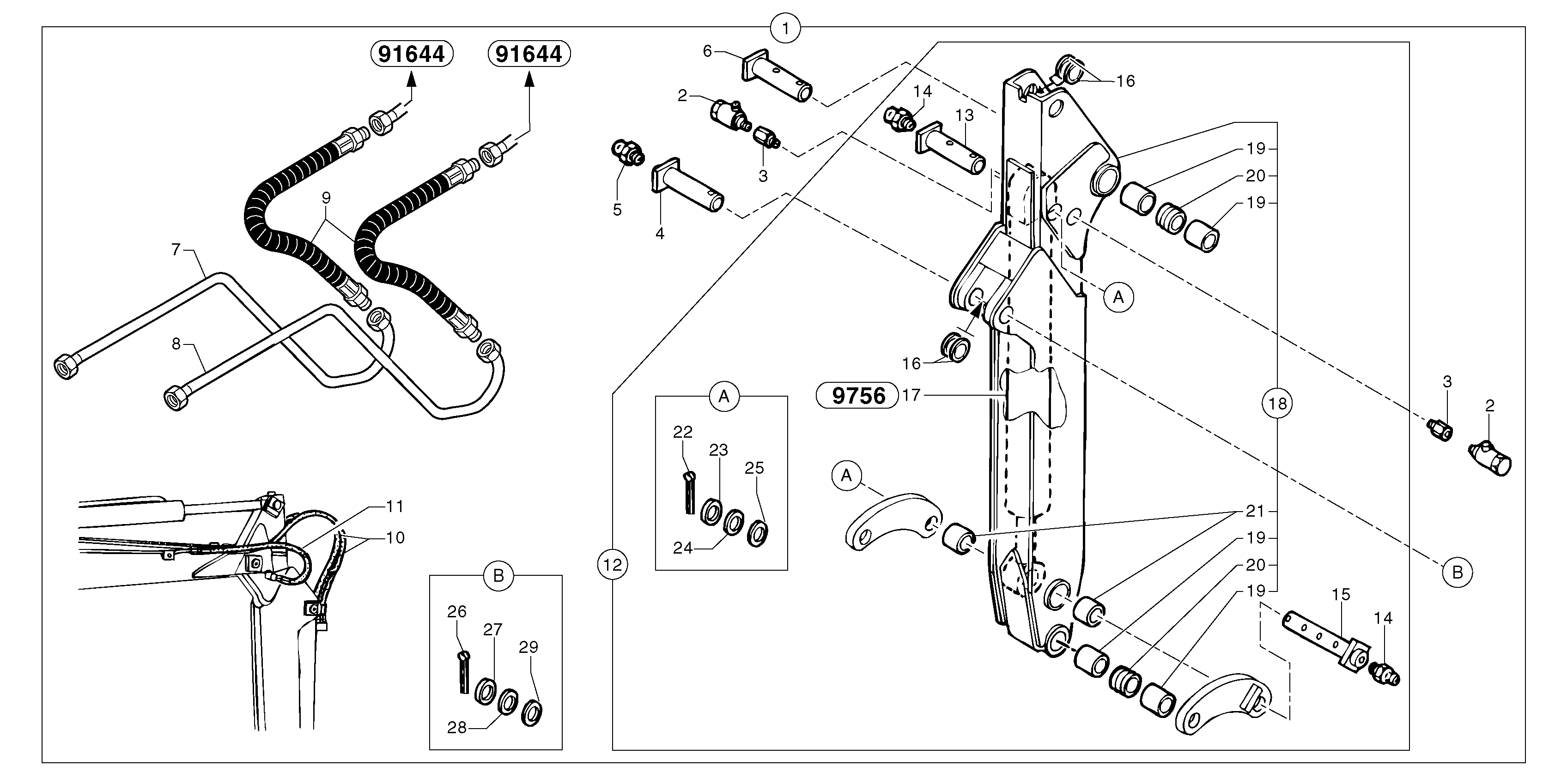Telescopic arm — volvo parts diagram