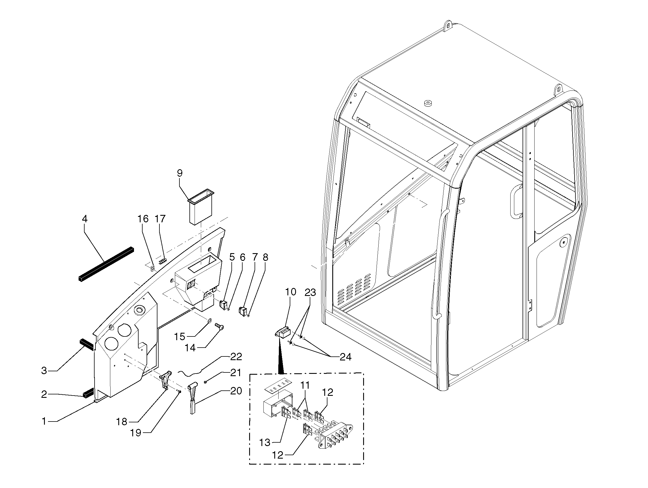 Cab : console  CAB 20/01/001 - — volvo parts diagram