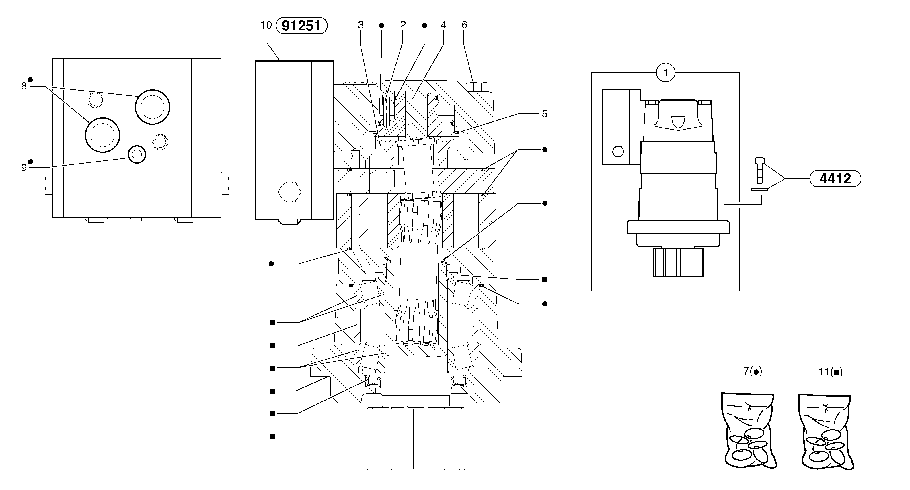Slewing gear motor — volvo parts diagram