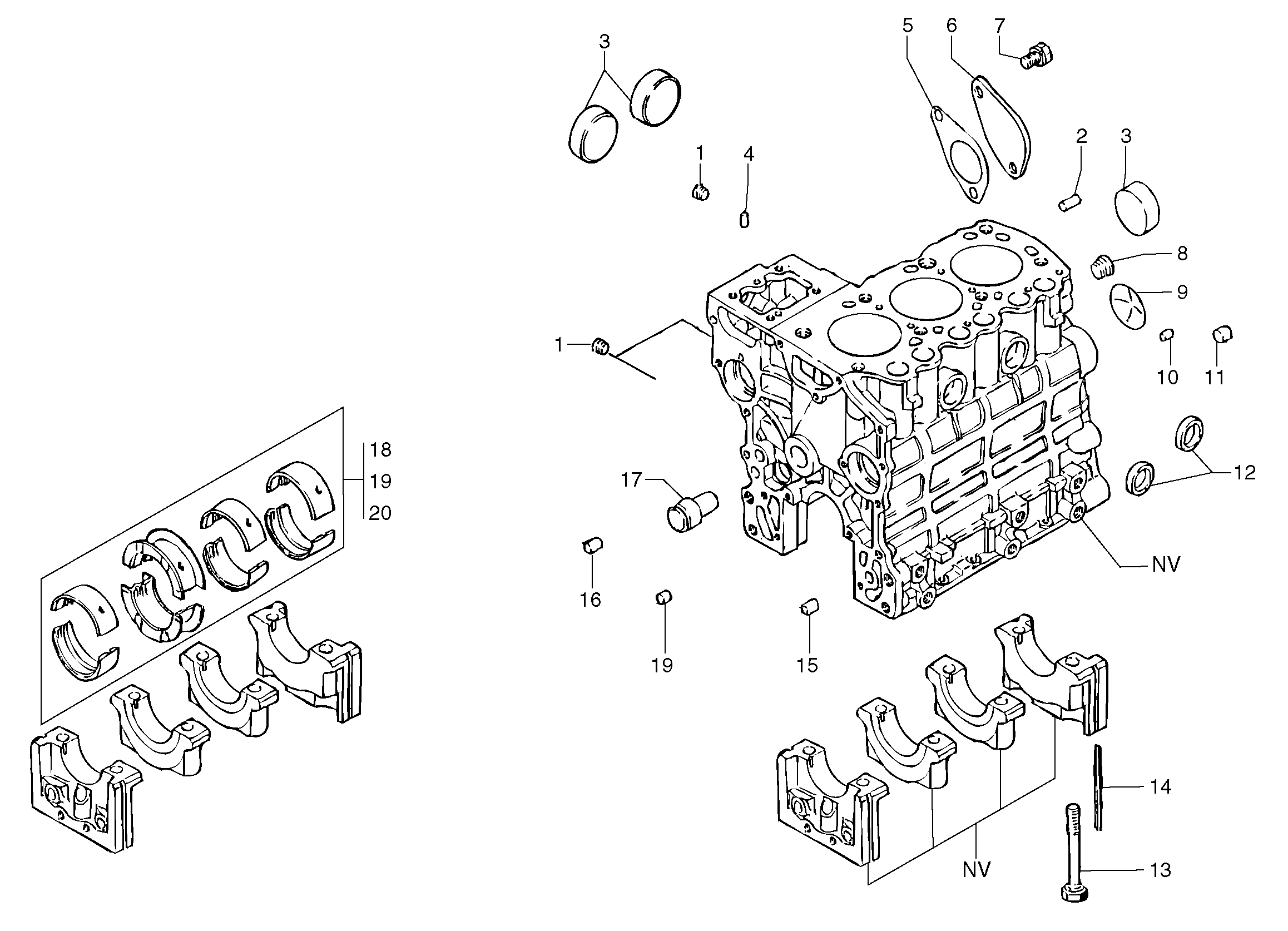 Cylinder block — volvo parts diagram