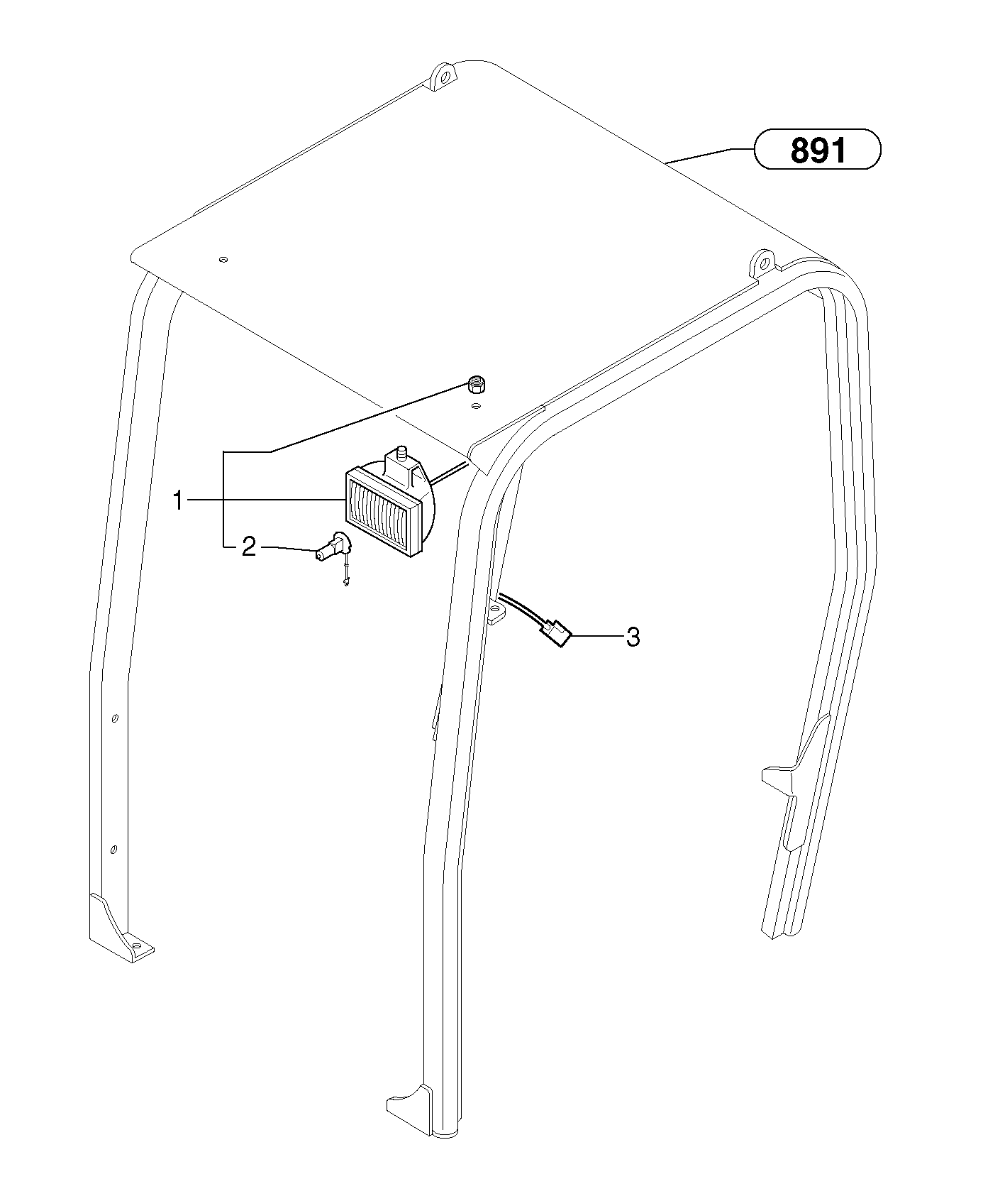 Front headlight on canopy — volvo parts diagram