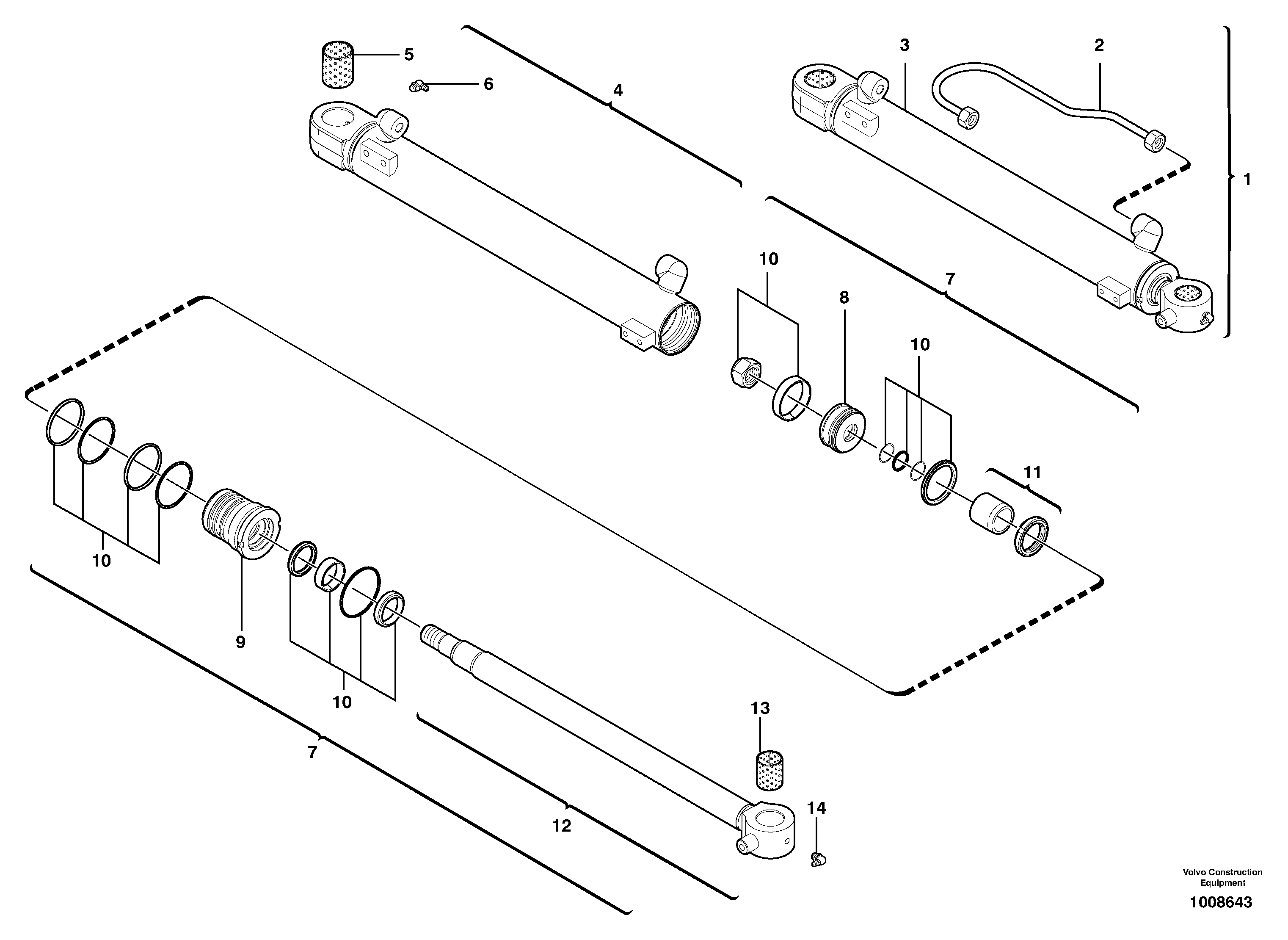 Boom cylinder  S/N56959 — volvo parts diagram