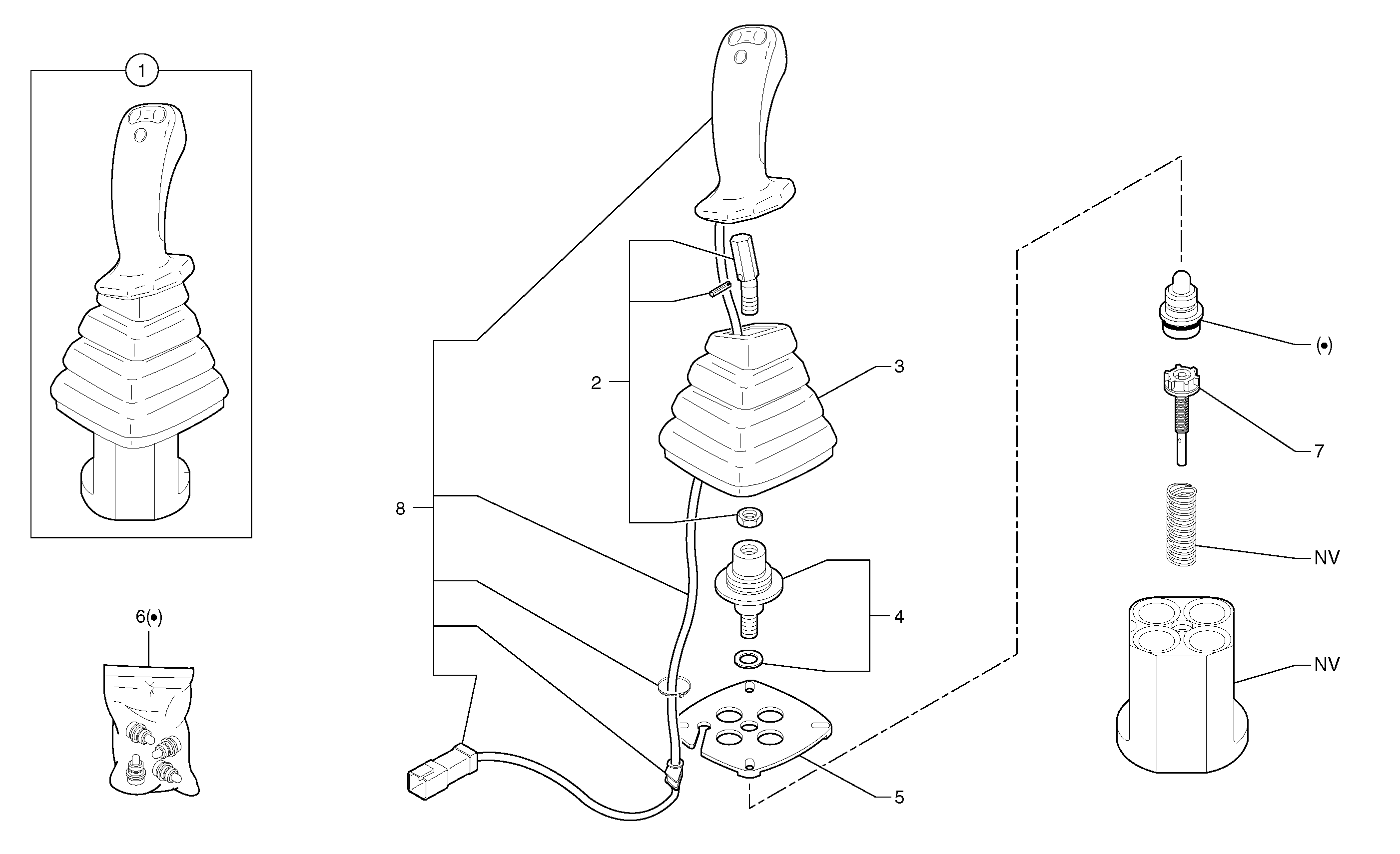 Control lever : dipper arm / slewing ( left ) — volvo parts diagram