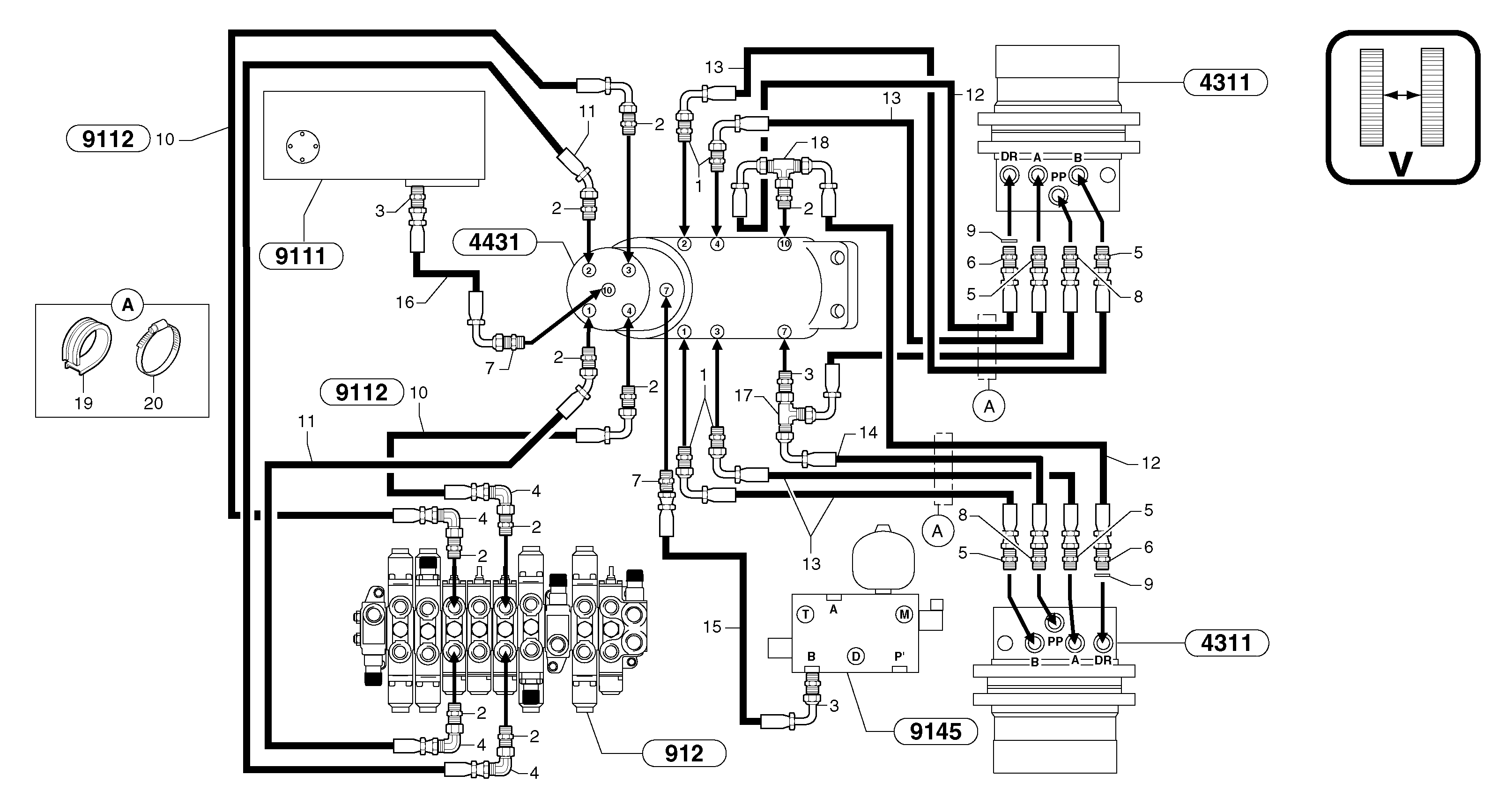 Hydr. circuit. ( travelling ) variable track — volvo parts diagram