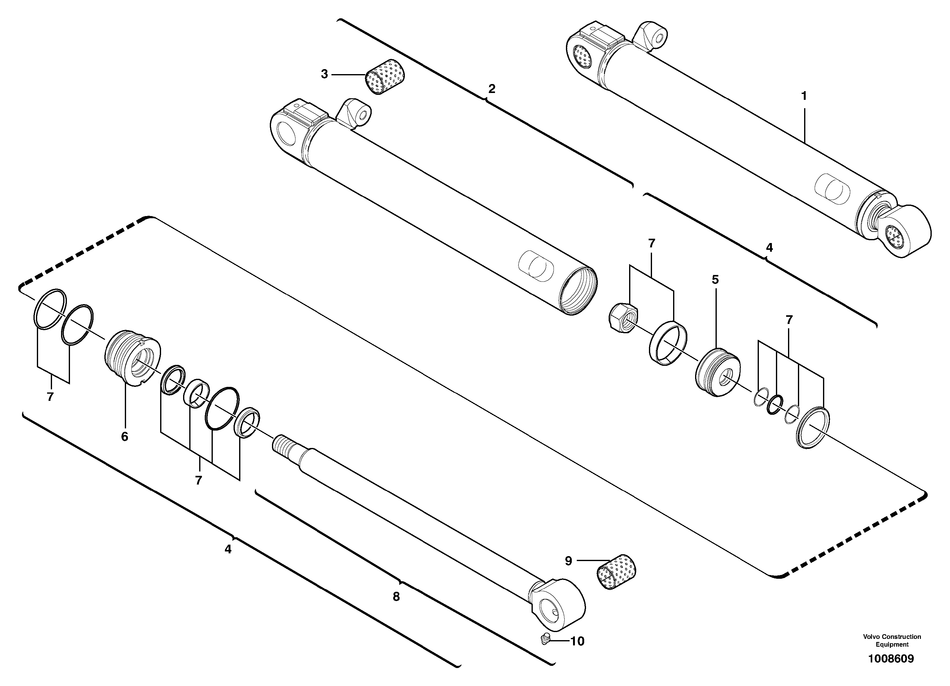 Boom offset cylinder  S/N56959 — volvo parts diagram