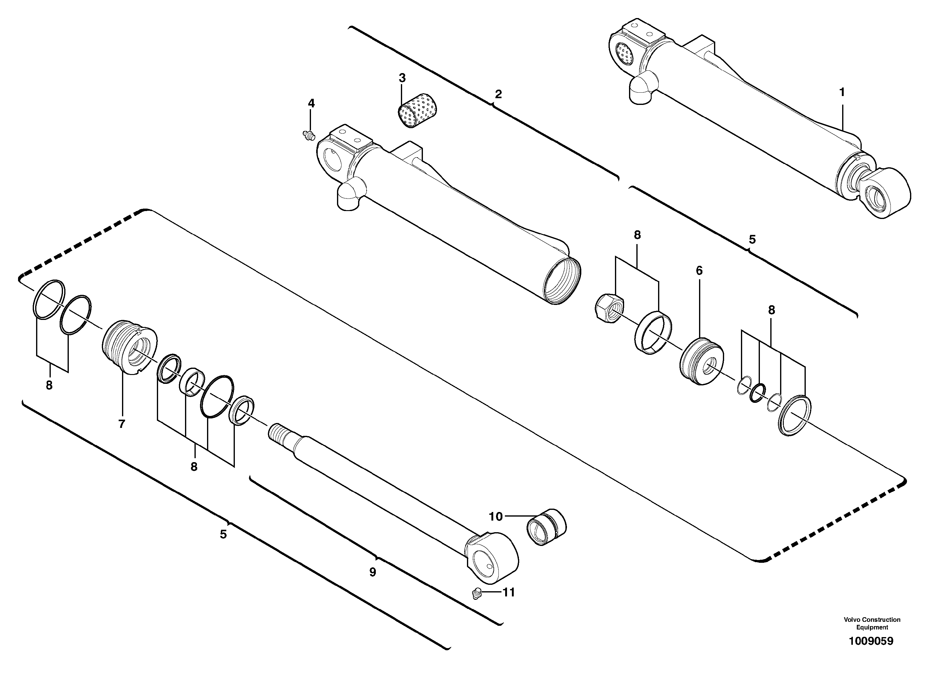 Bucket cylinder  S/N56959 — volvo parts diagram