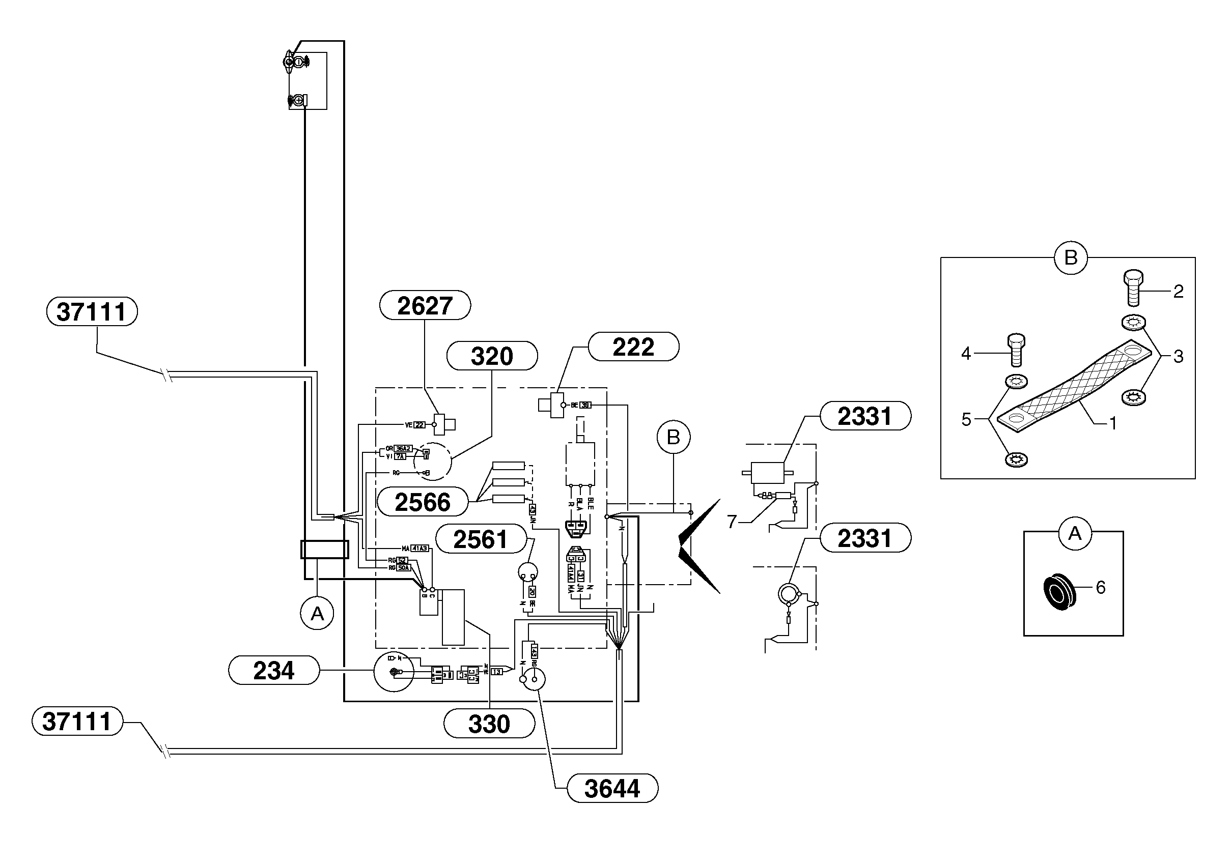 Electrical system ( rear ) — volvo parts diagram