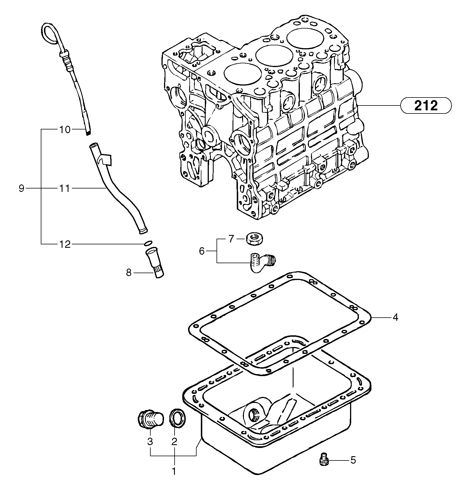 Lubrication oil sump  L3E2-63ESA,ENG 65215 - — volvo parts diagram