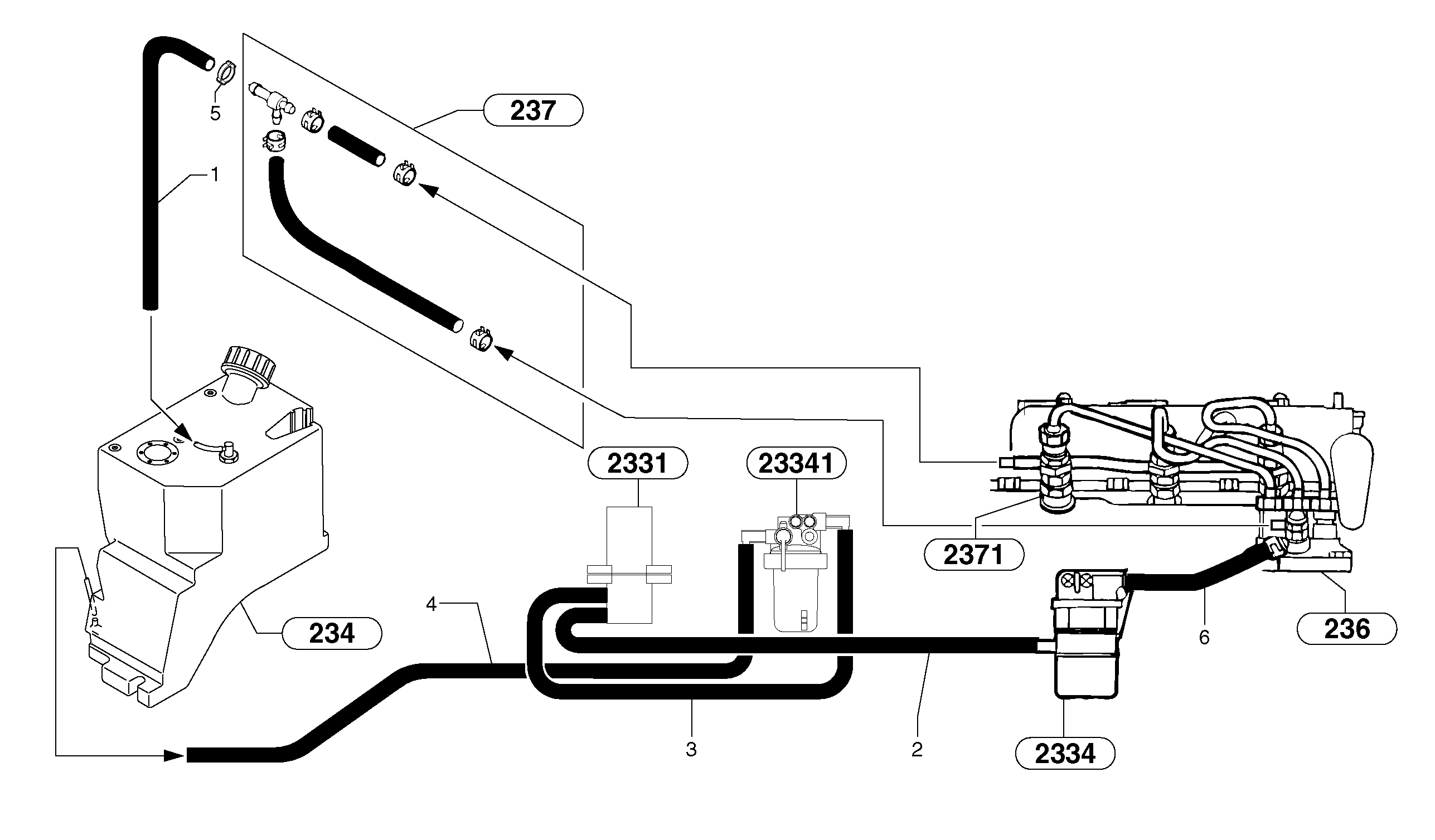 Fuel circuit  L3E2-63ESA,ENG 65215 - — volvo parts diagram