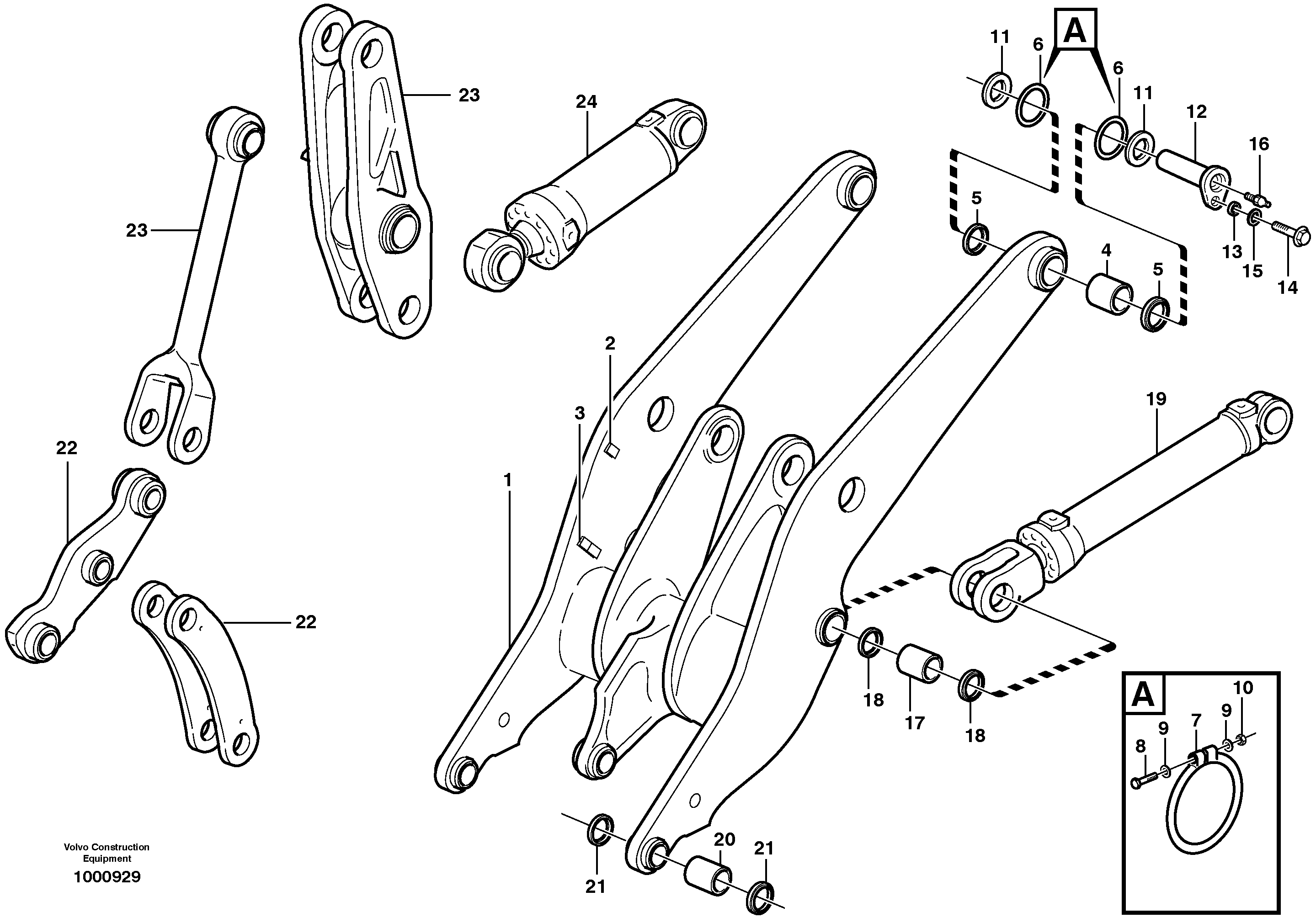 Lifting framework with assembly parts — volvo parts diagram