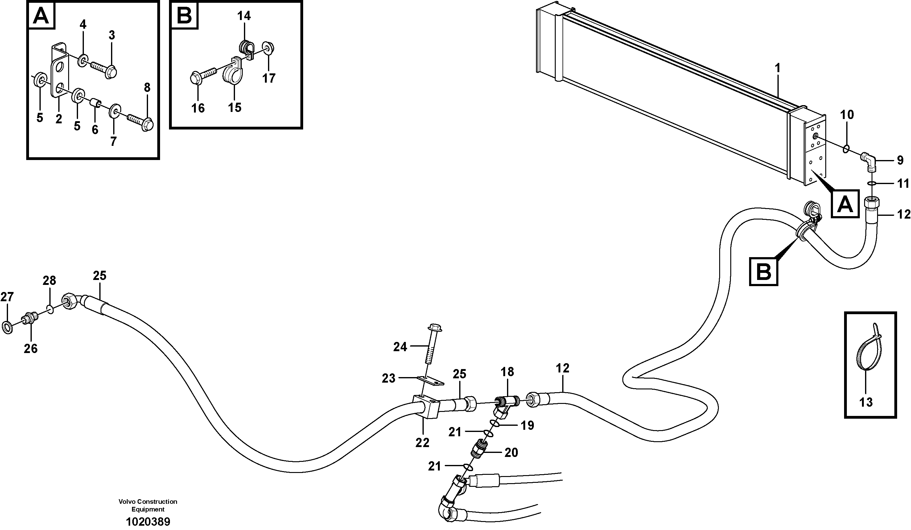 Hoses to fan drive — volvo parts diagram