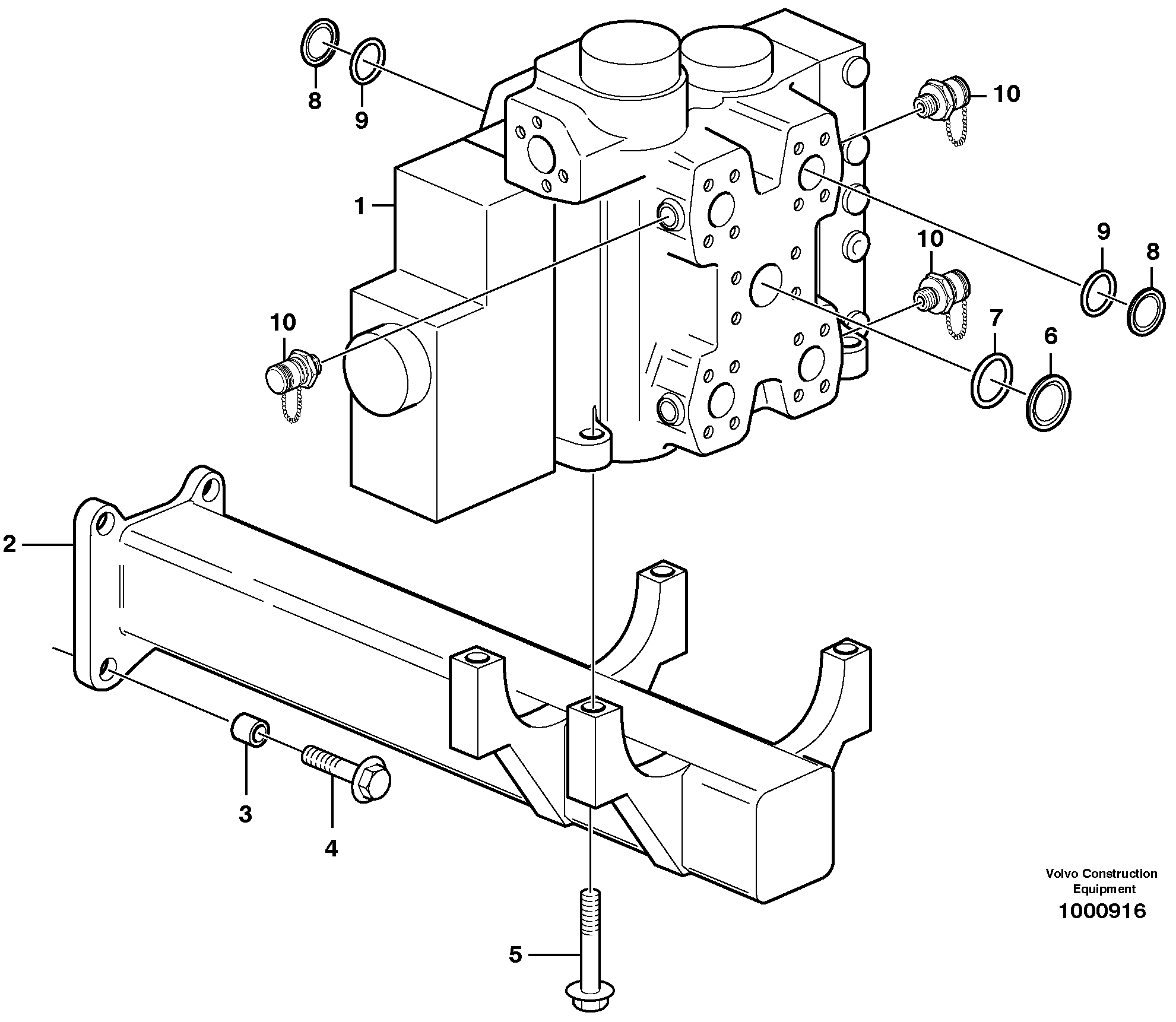 Control valve with fitting parts. — volvo parts diagram