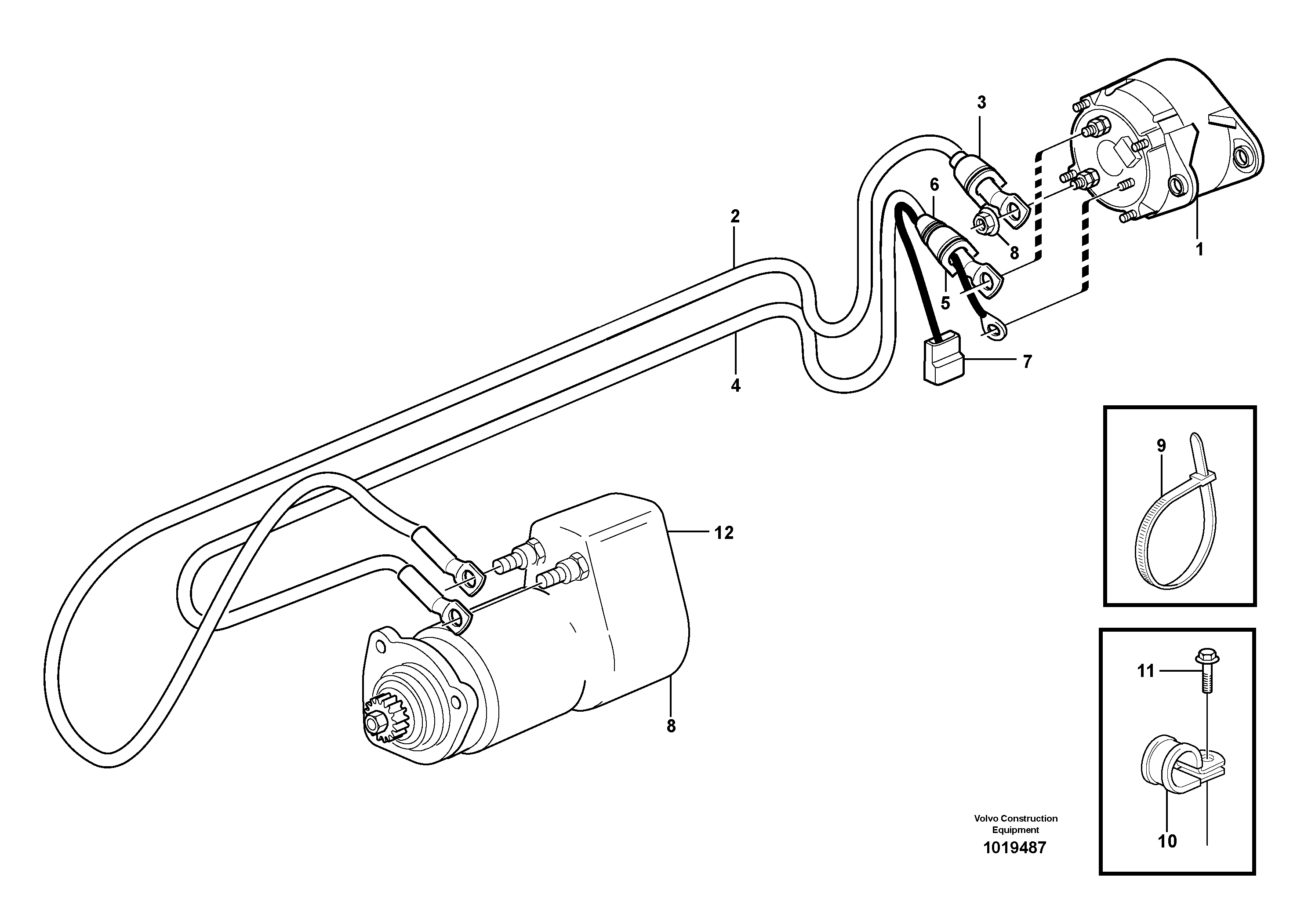 Cable harness, alternator — volvo parts diagram