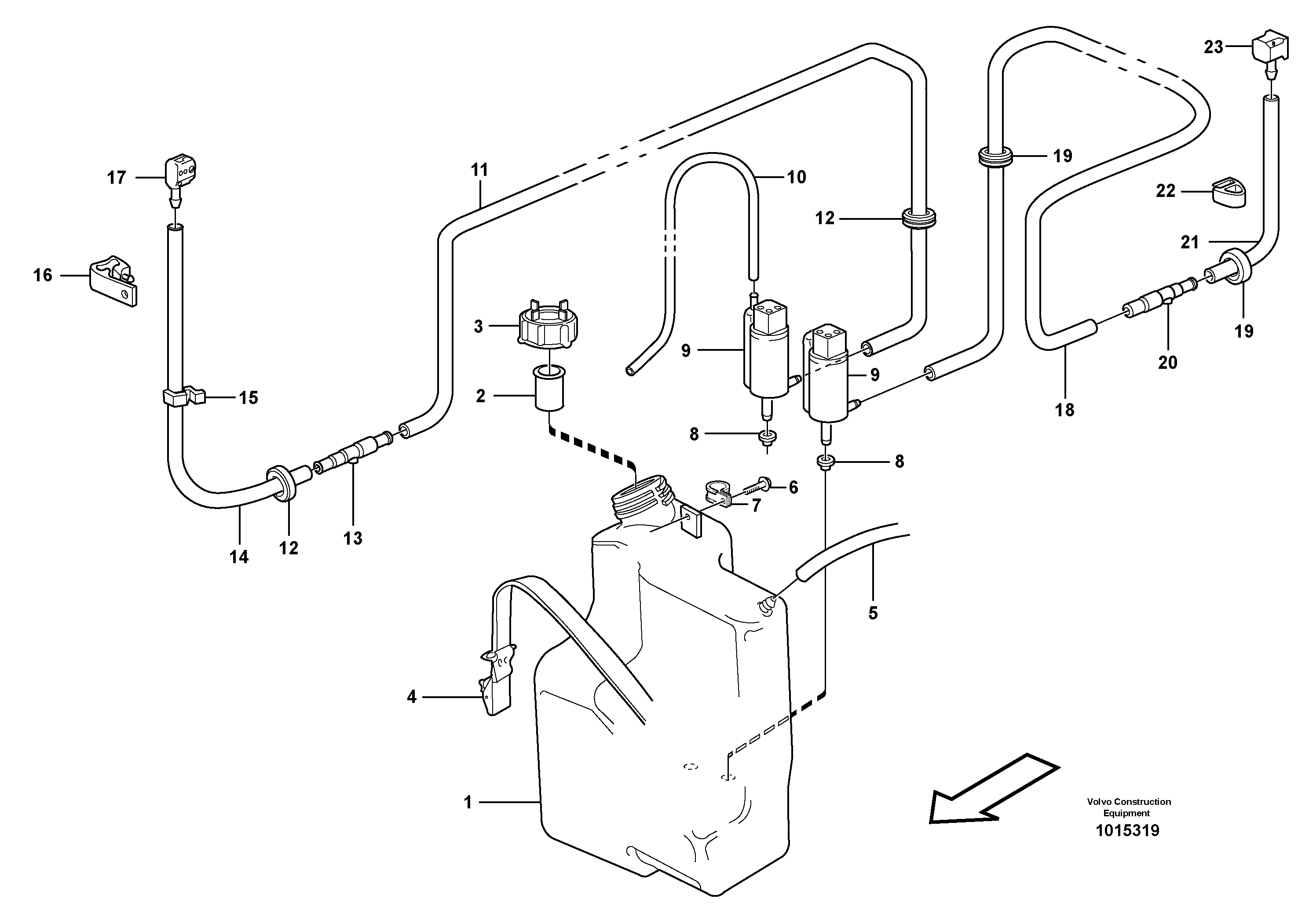 Windshield washer — volvo parts diagram