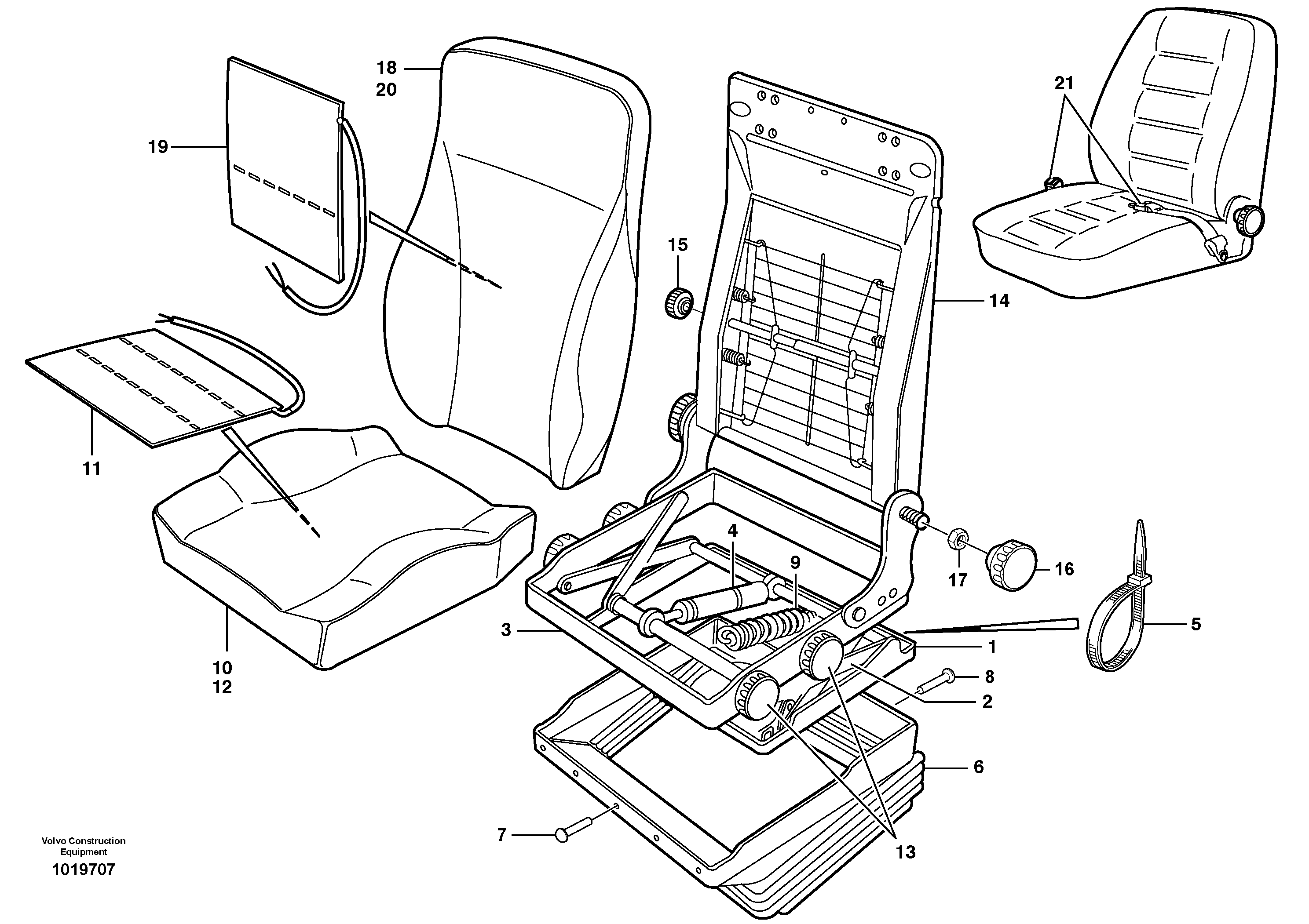 Operator's seat, Be-ge.  94909 — volvo parts diagram