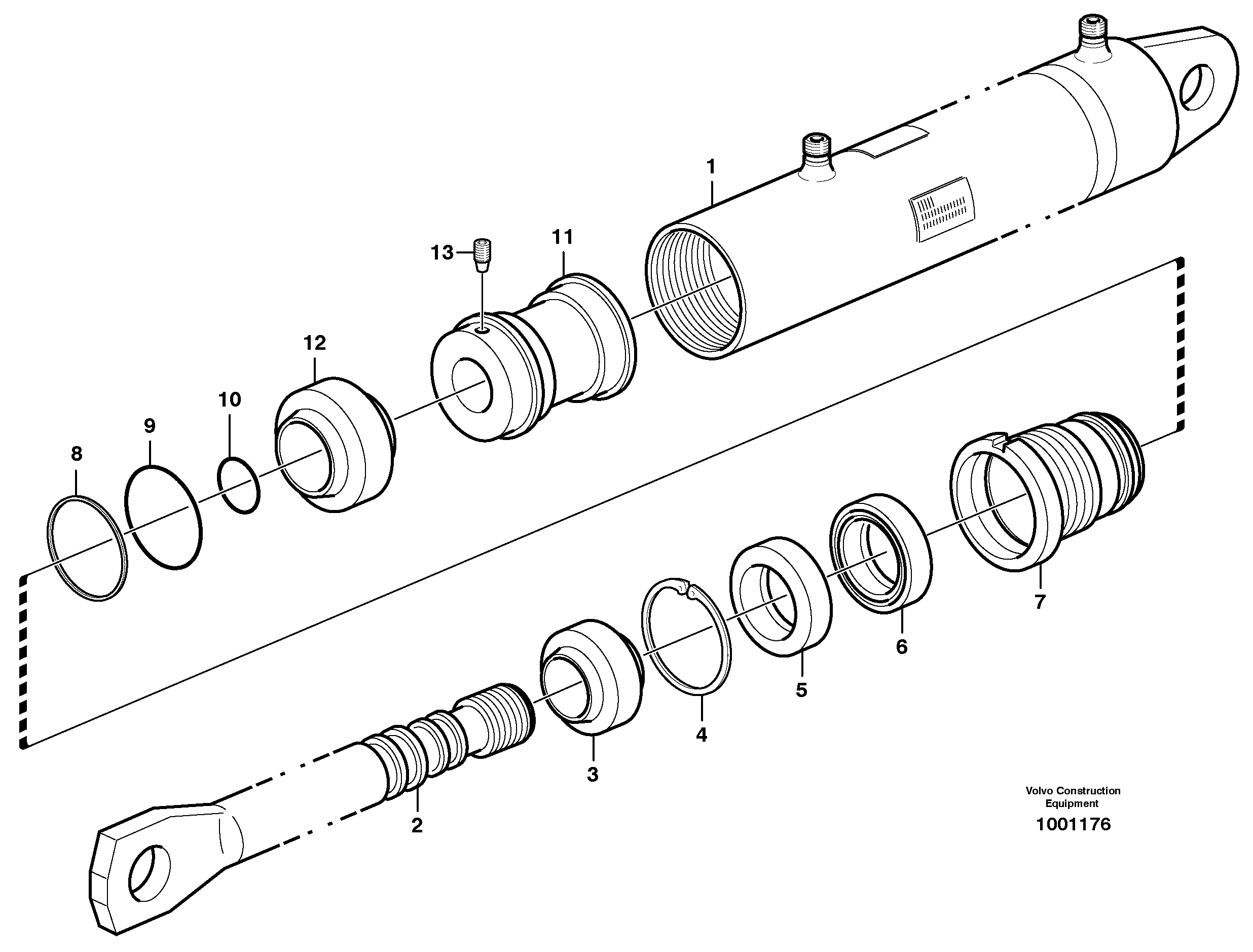 Hydraulic cylinder  80847 — volvo parts diagram